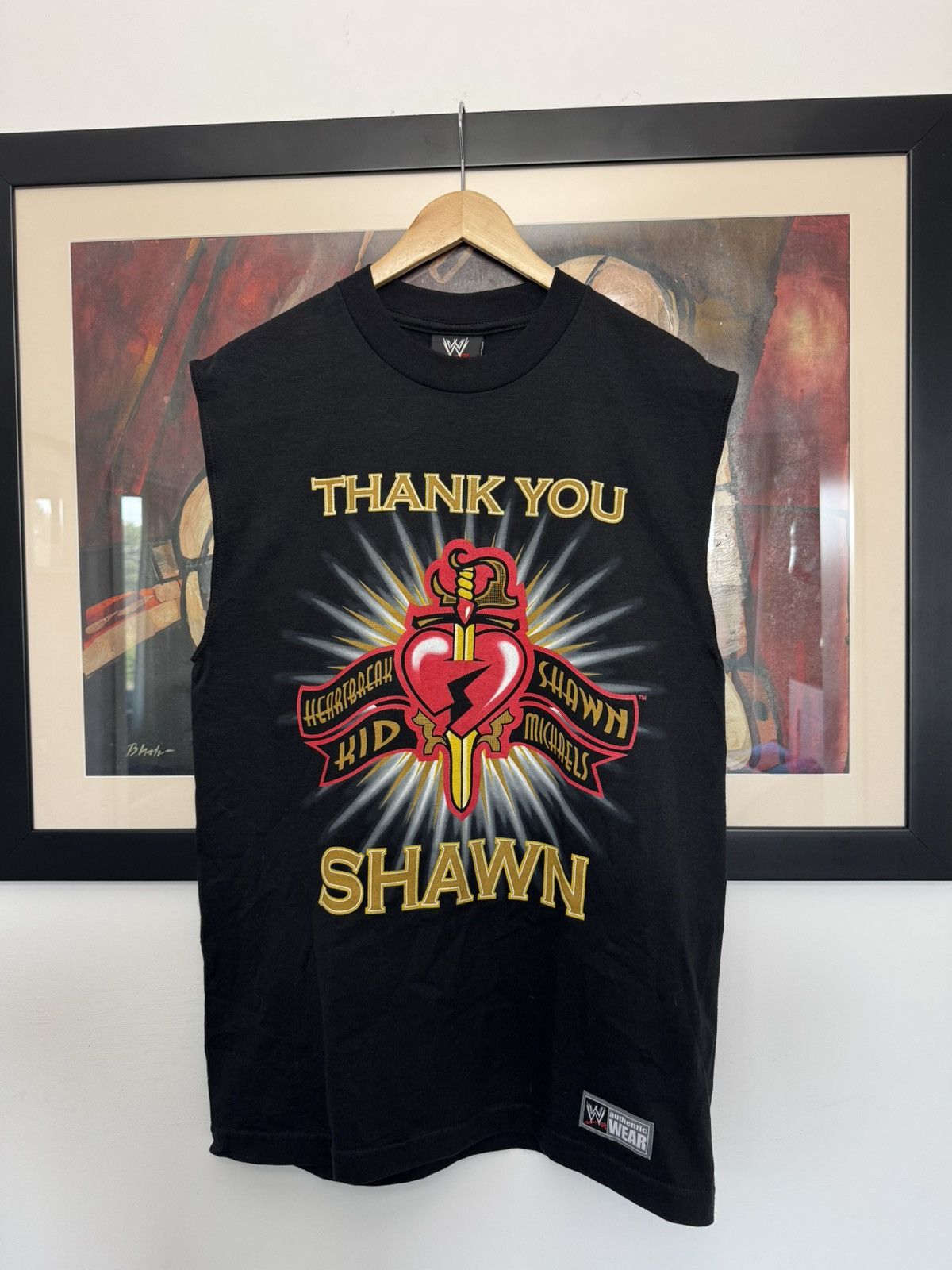 Vintage Y2k HBK Shawn Michael Sleeveless Tee Heart Logo Rare