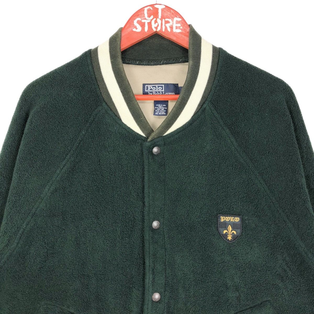 Polo Ralph Lauren Vintage Polo Ralph Lauren Varsity Jacket Fleece Size US L / EU 52-54 / 3 - 4 Thumbnail