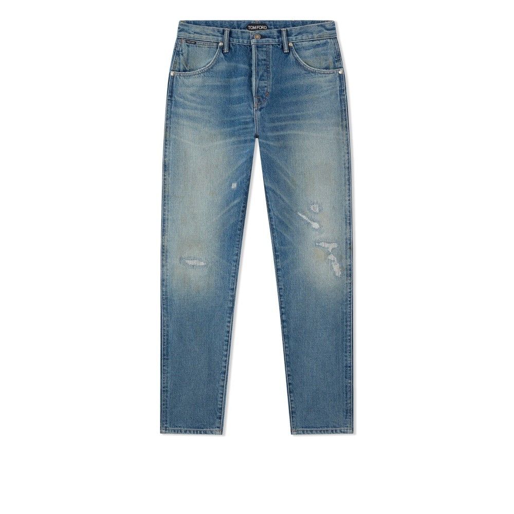 Tom Ford o1loc1c0924 DPT002 Tapered Denim Pant in Blue Size US 34 / EU 50 - 1 Thumbnail