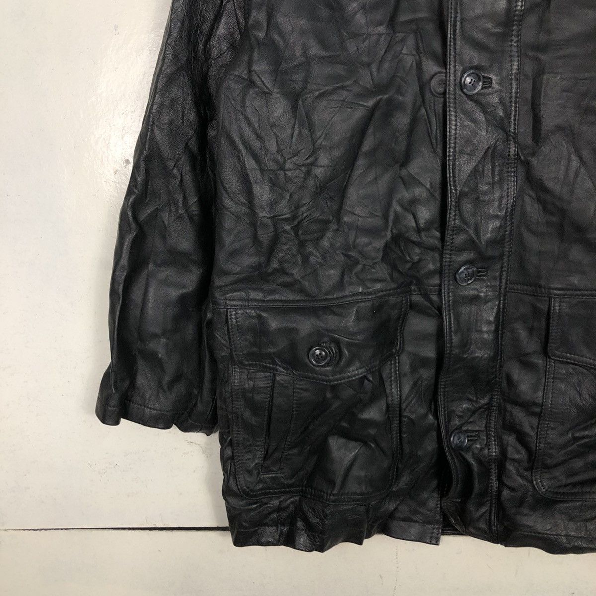 Japanese Brand 📌Vintage Leather Jacket Black Dog Blanket Issey Miyake Size US M / EU 48-50 / 2 - 6 Thumbnail