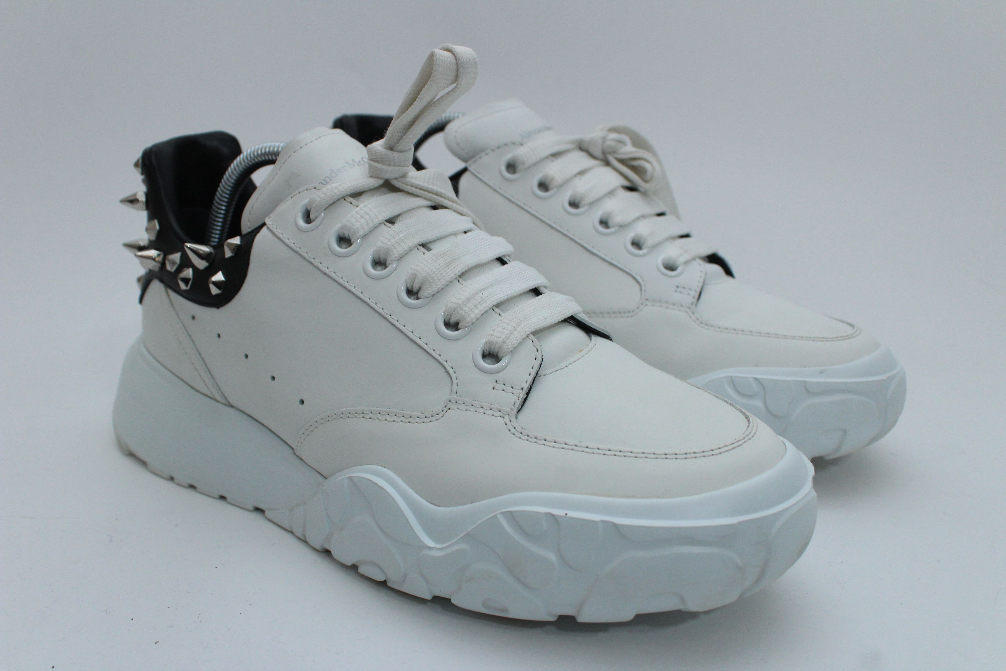Alexander McQueen Alexander McQueen Court Trainer Studded Black/White Sneakers Size US 8 / EU 41 - 1 Thumbnail
