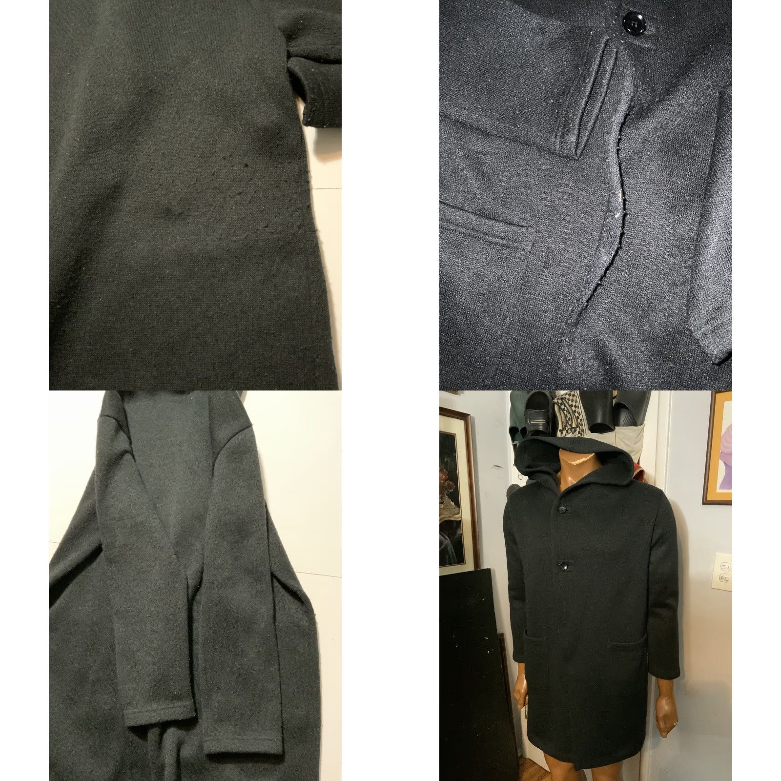 Vintage GGD Made In Japan Shibuya Tokyo Black Button Hooded Knit Cardigan Sweater Sz. 2 Mens Size US XS / EU 42 / 0 - 8 Thumbnail