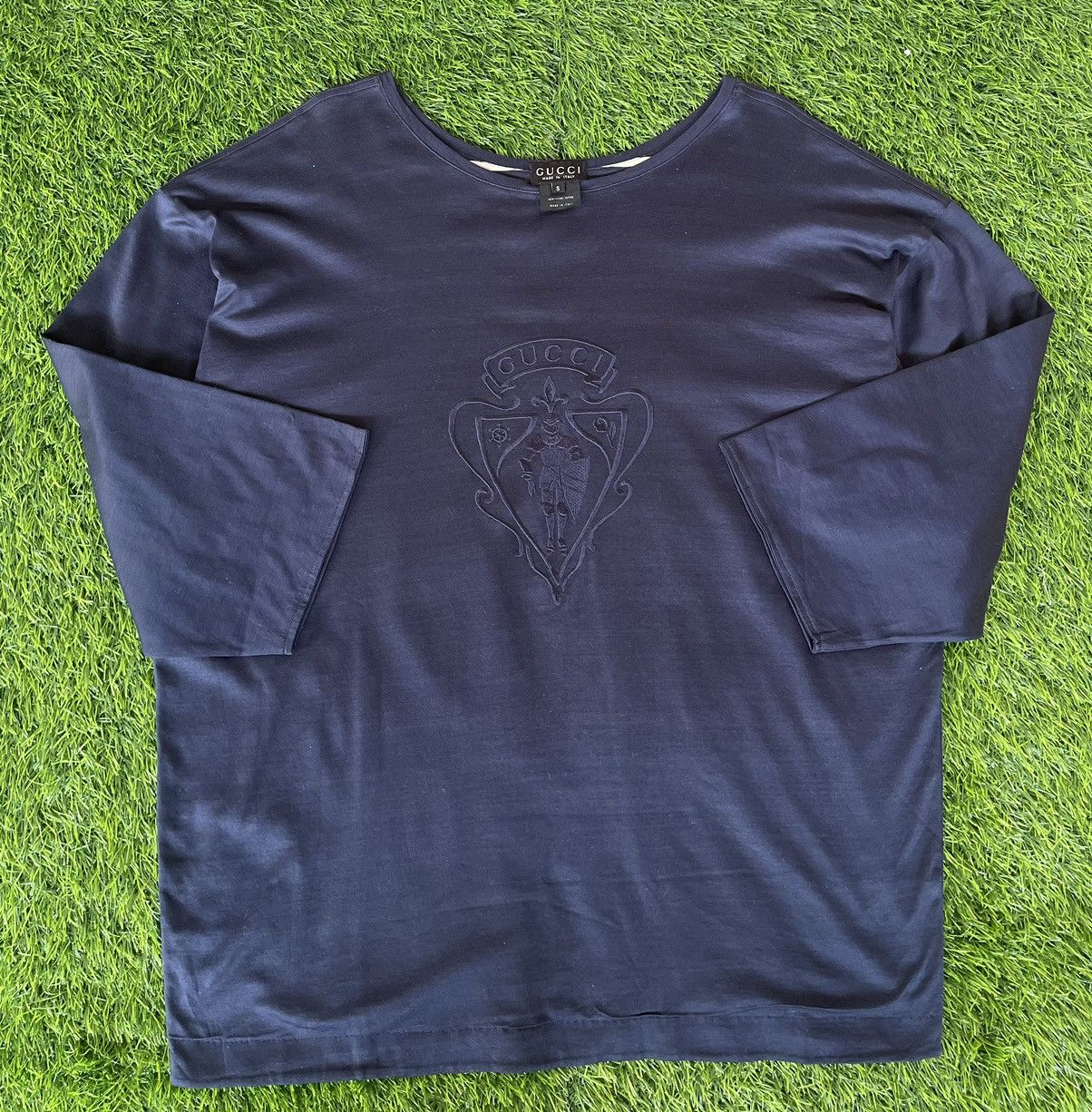 Gucci A/W’25🔥GUCCI🔥Embroidered Crest Logo 3Quartes Tshirt Size S / US 4 / IT 40 - 8 Thumbnail
