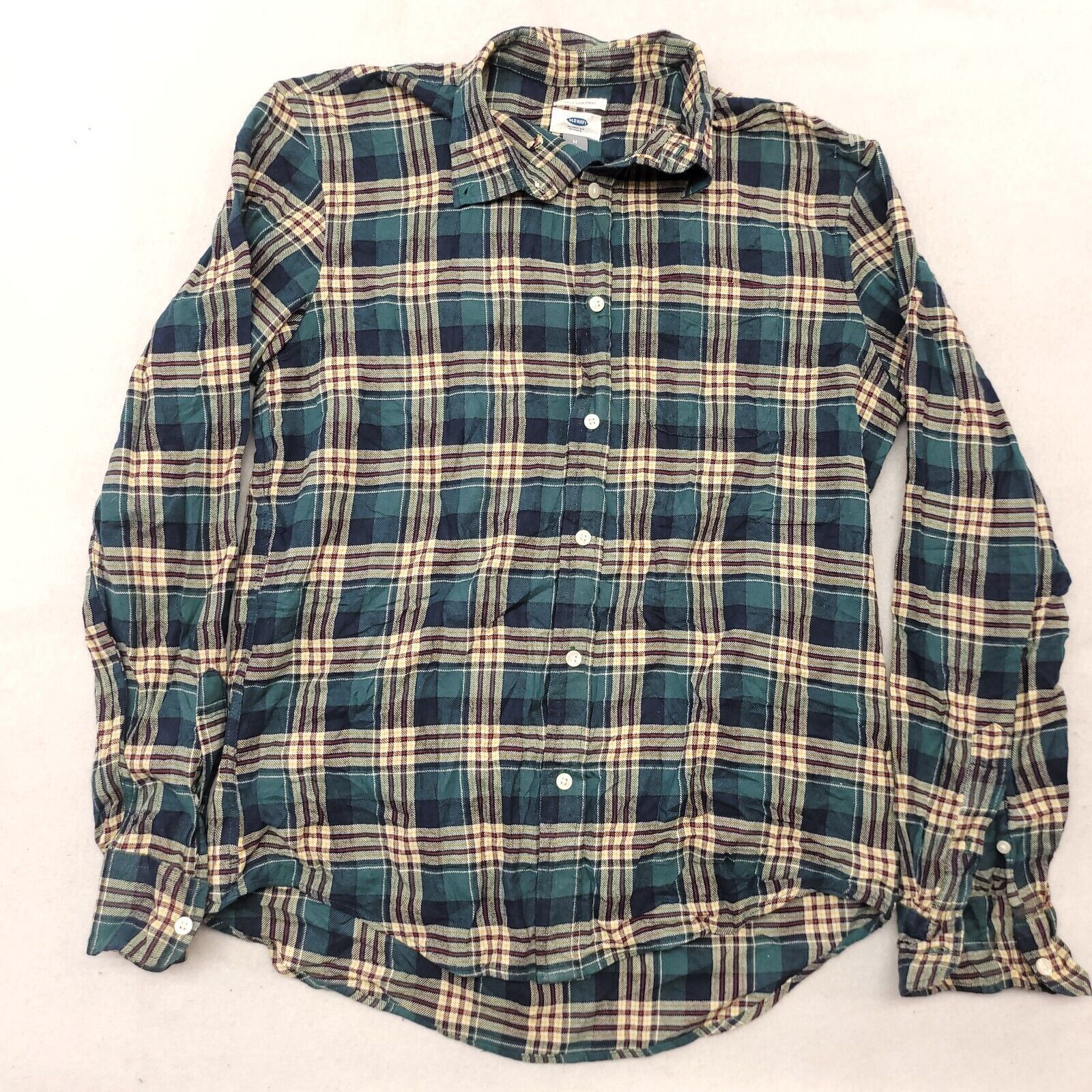 Old Navy Old Navy Madras Flannel Shirt Mens Size Medium Green Yellow Size US M / EU 48-50 / 2 - 2 Thumbnail