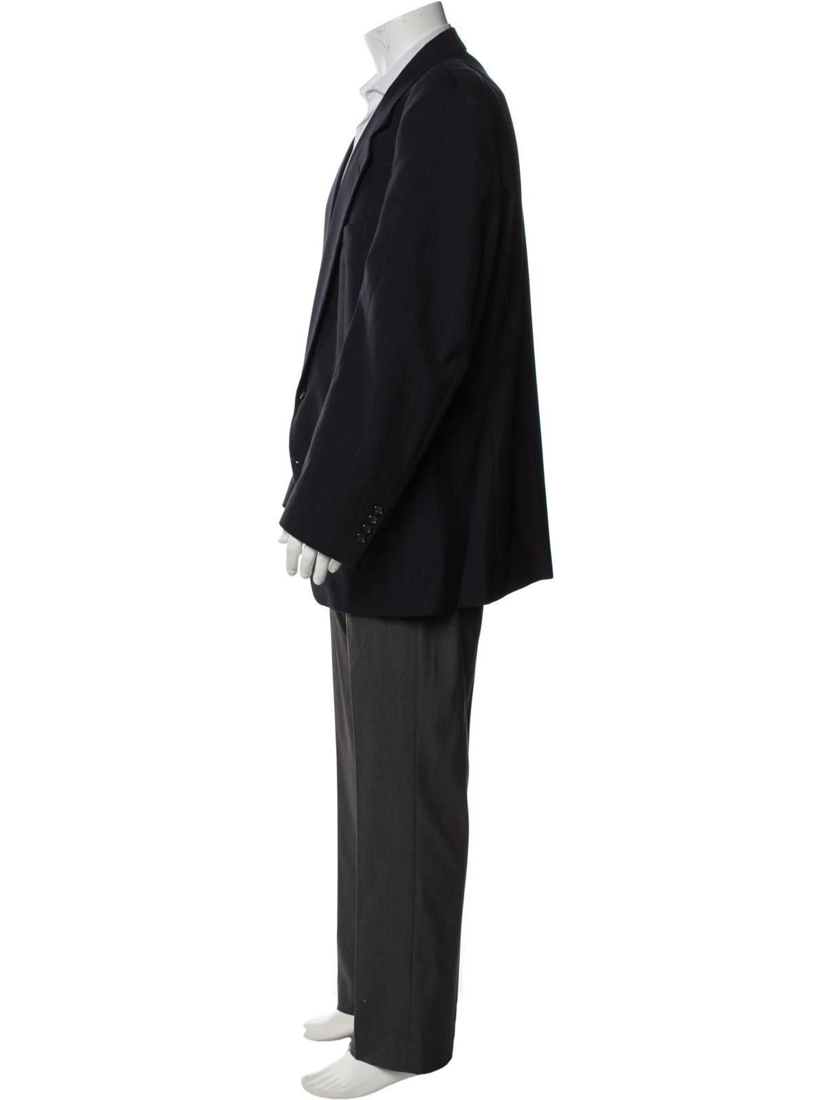 Burberry Burberry's Wool Dark Blue Blazer Size: M Size 36R - 2 Thumbnail