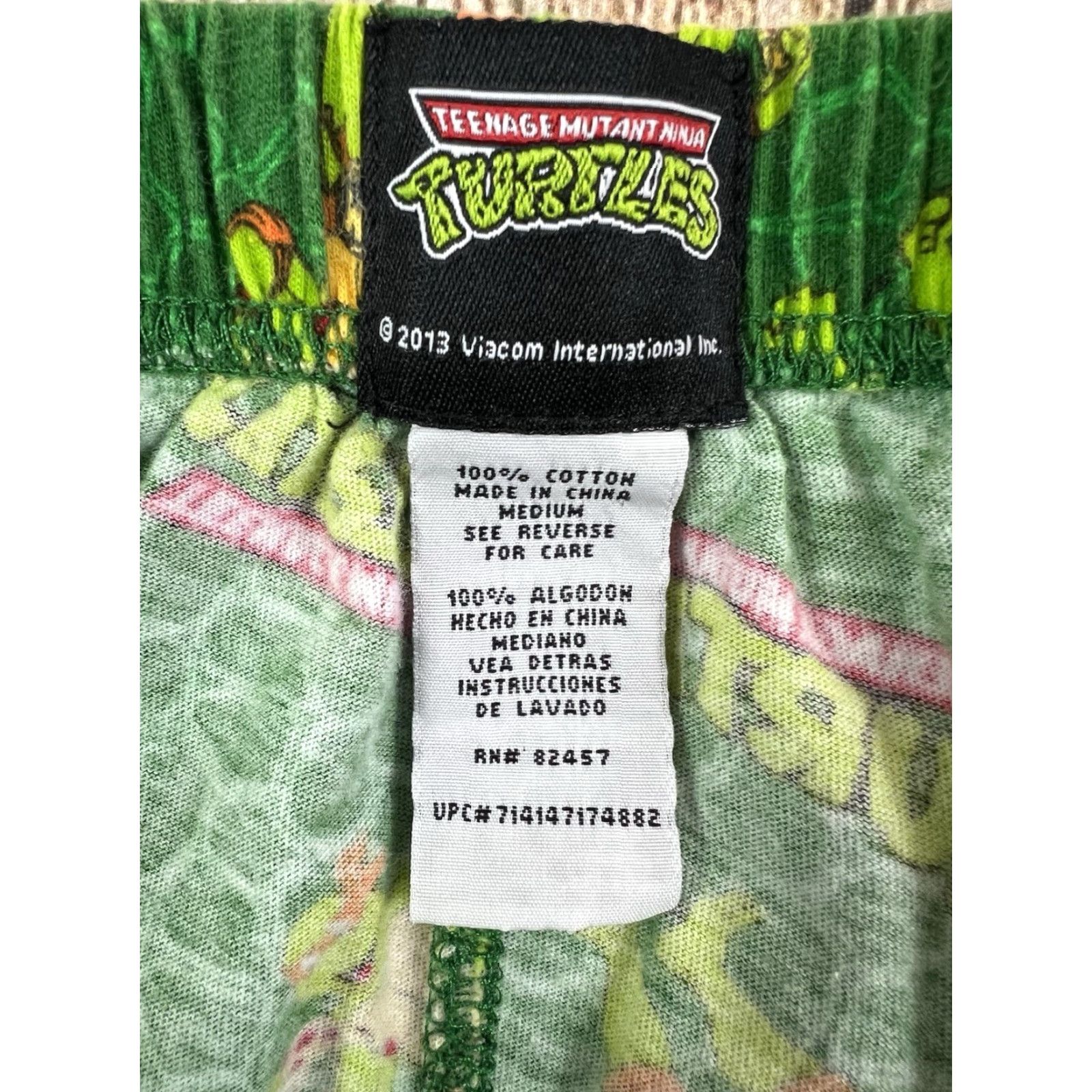 Nickelodeon TMNT Teenage Mutant Ninja Turtles Cotton Pajama Pants Mens M Green 2013 Medium Size US 31 - 3 Thumbnail