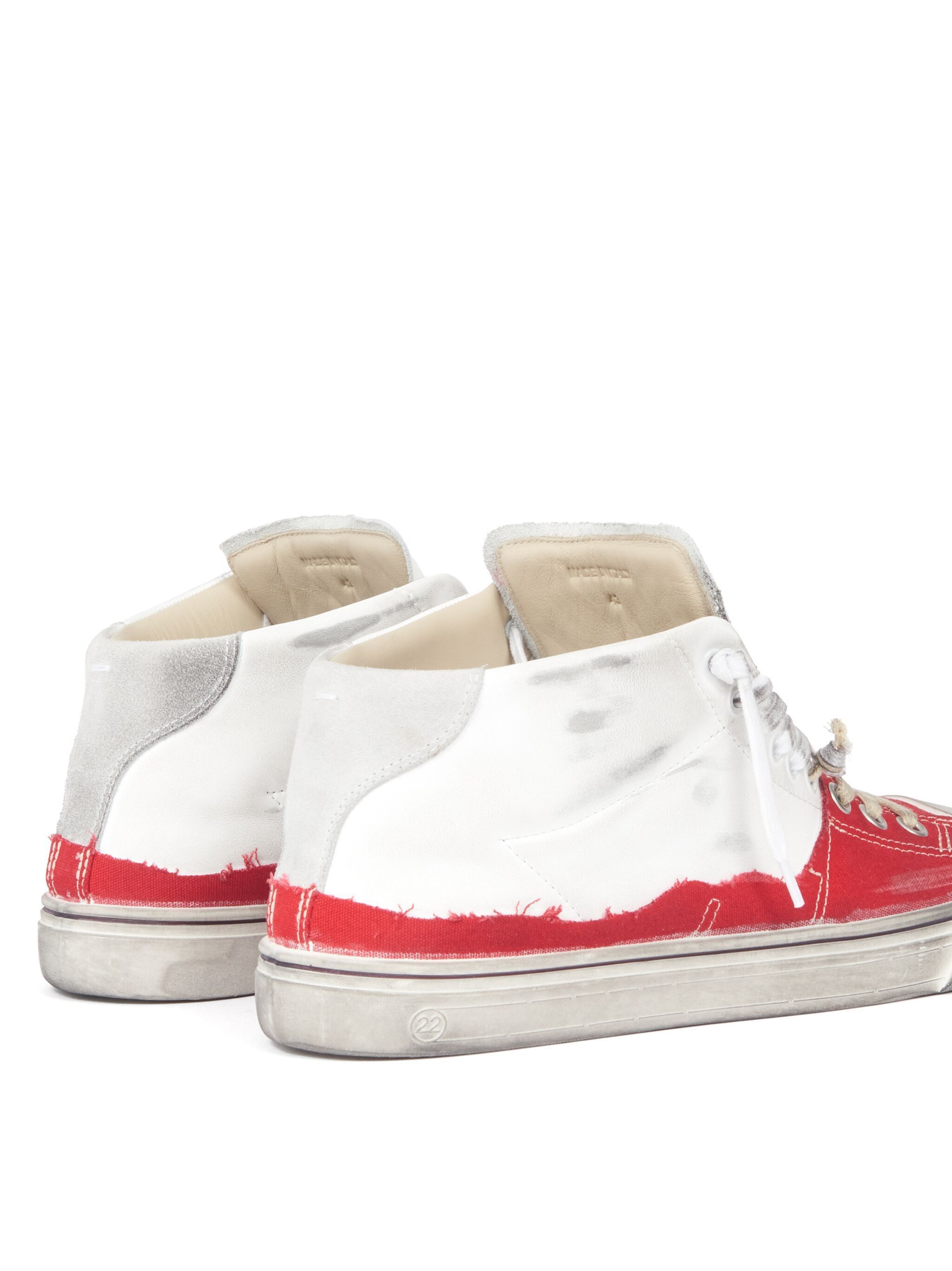 Maison Margiela o1w1db11125 New Evolution Leather Sneakers in Red/White Size US 12 / EU 45 - 4 Thumbnail