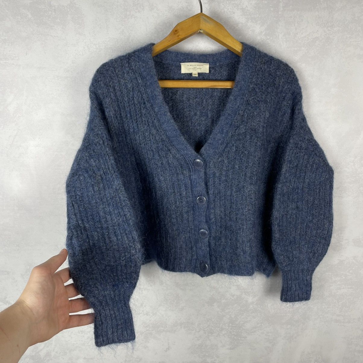 Sezane Sezane Kid Mohair Merino Wool Achille Cardigan Sweater Size XS / US 0-2 / IT 36-38 - 3 Thumbnail