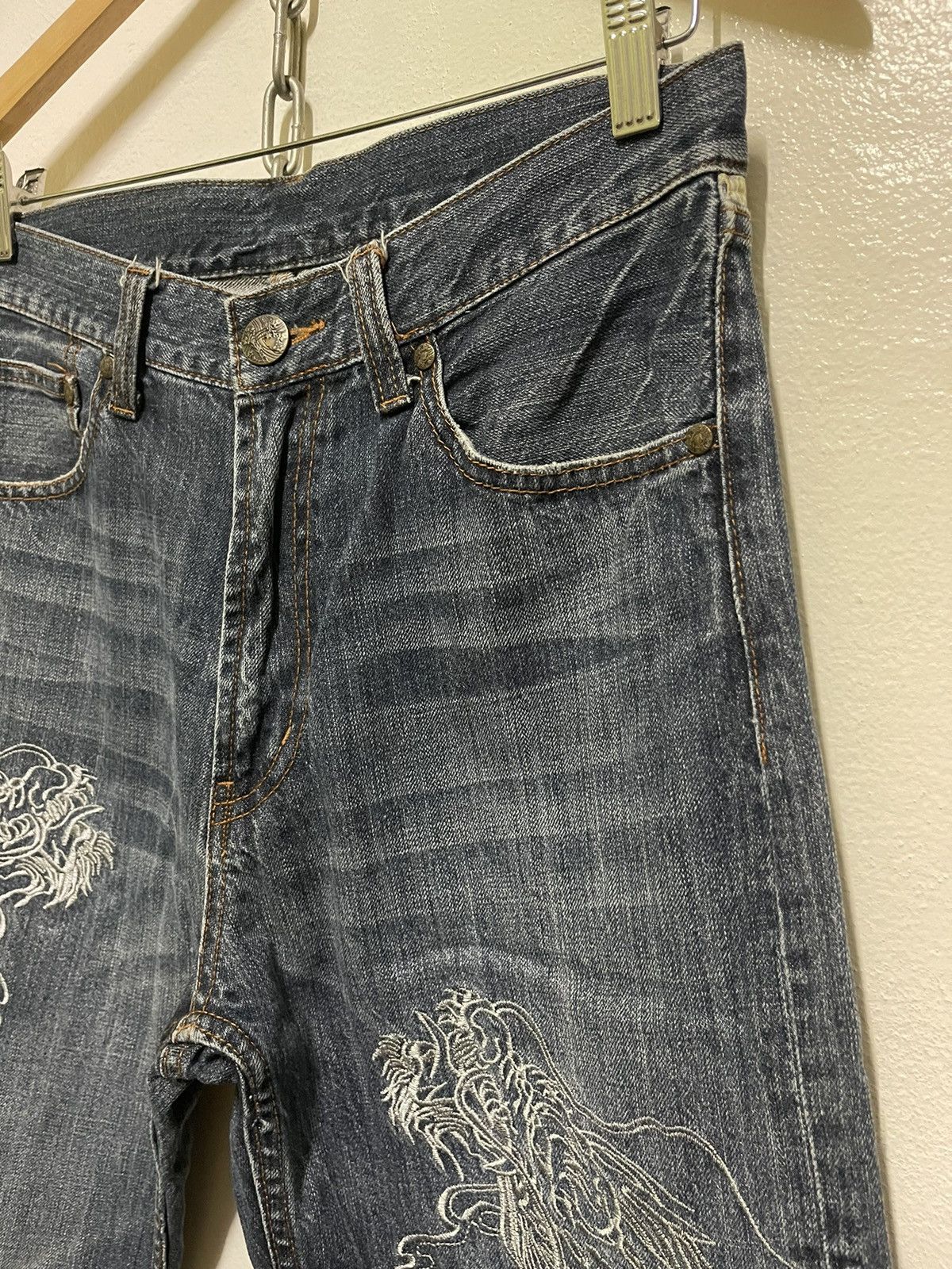 Japanese Brand × Vintage Dragon Motive Embroidery Jeans Size US 30 / EU 46 - 5 Thumbnail