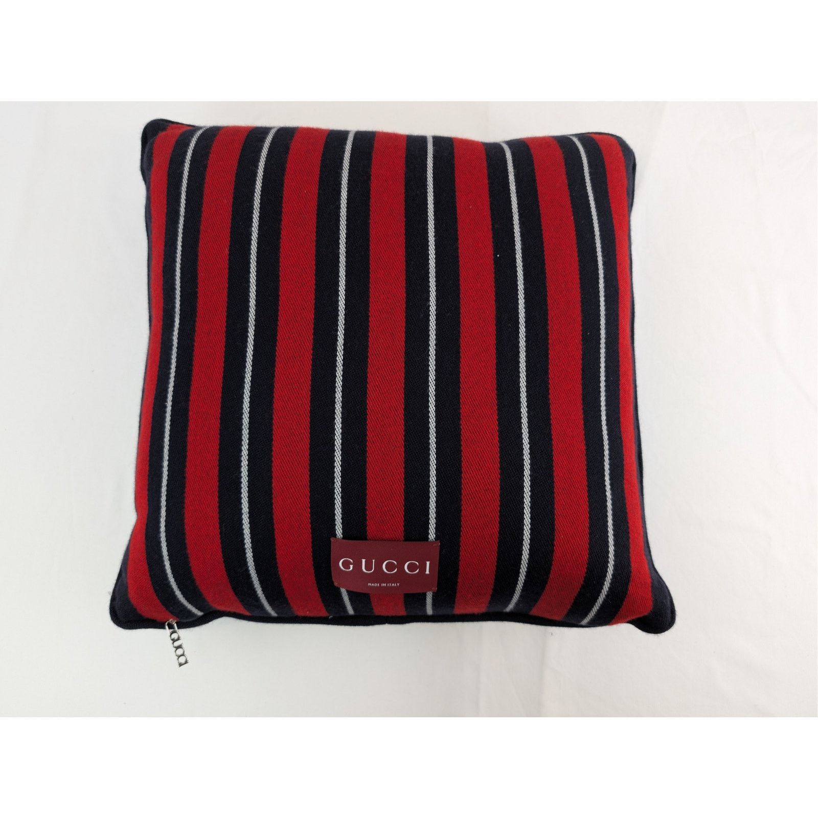 Gucci o1rshd1 Size: OS / Web Wool Cushion Pillow in Green / Red Size ONE SIZE - 11 Thumbnail