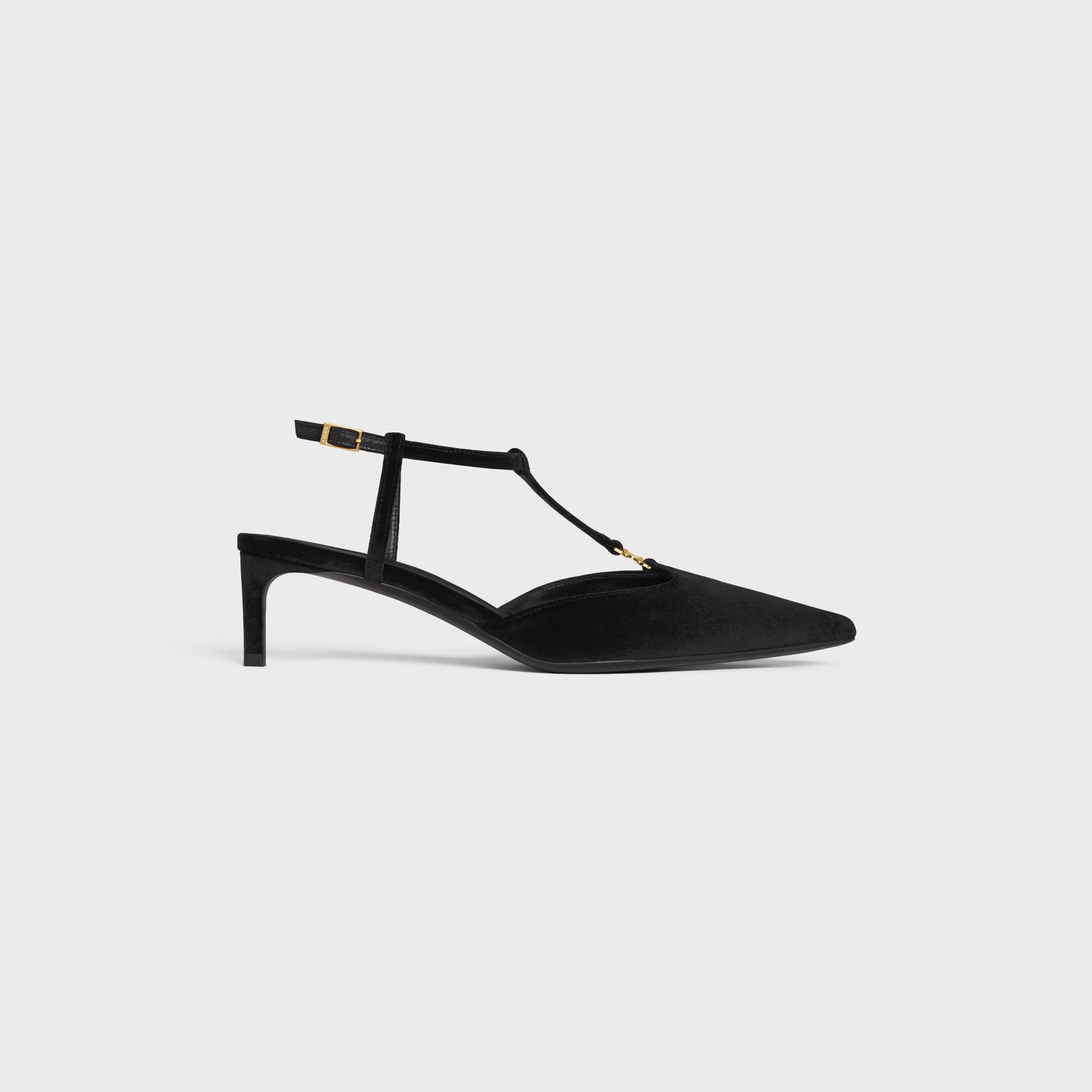 CELINE KITTEN T-BAR STRAP PUMP in VELVET
