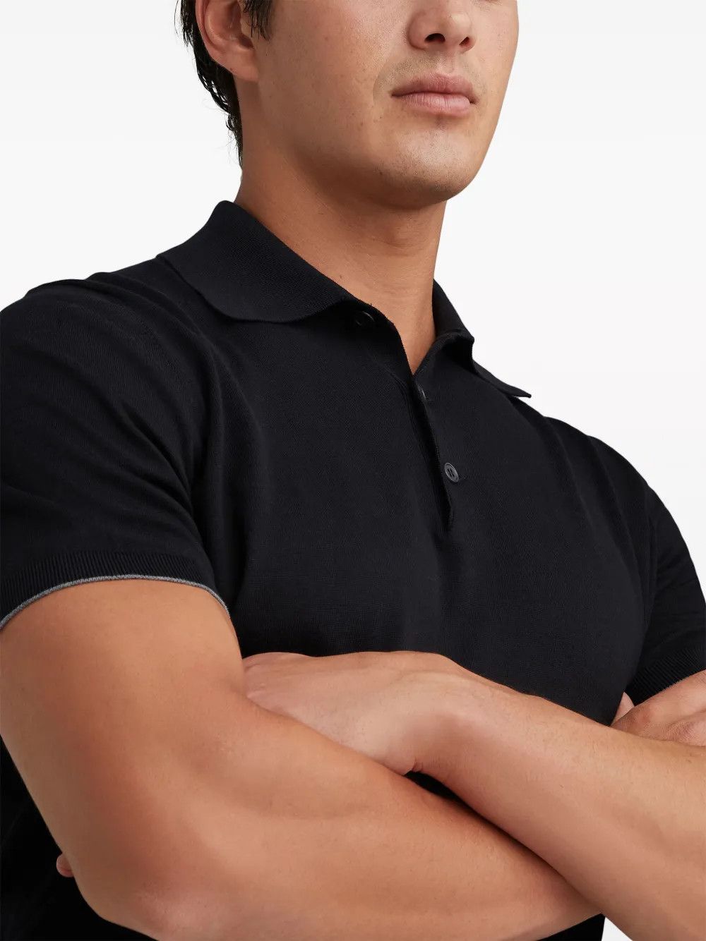 Brunello Cucinelli Polo Sweater in Black Size US L / EU 52-54 / 3 - 4 Thumbnail