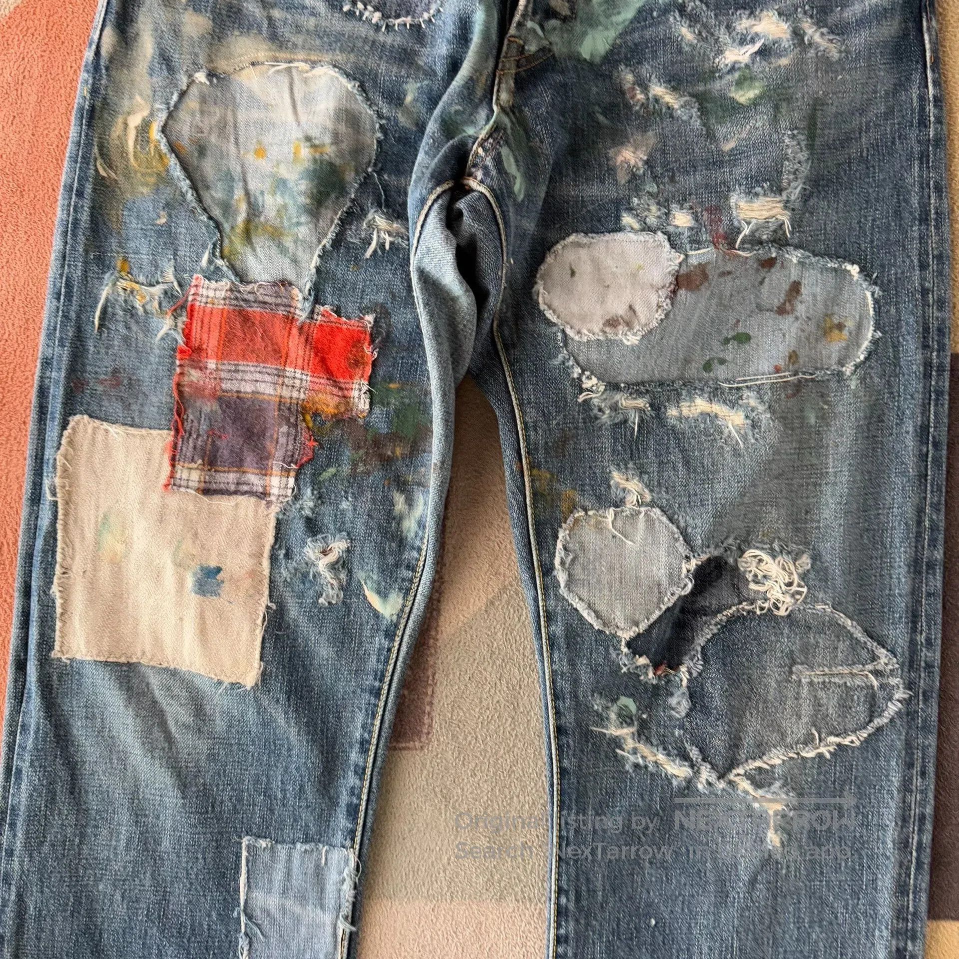 RRL Ralph Lauren RRL Distressed Paint Patch Jeans. Size US 30 / EU 46 - 4 Thumbnail