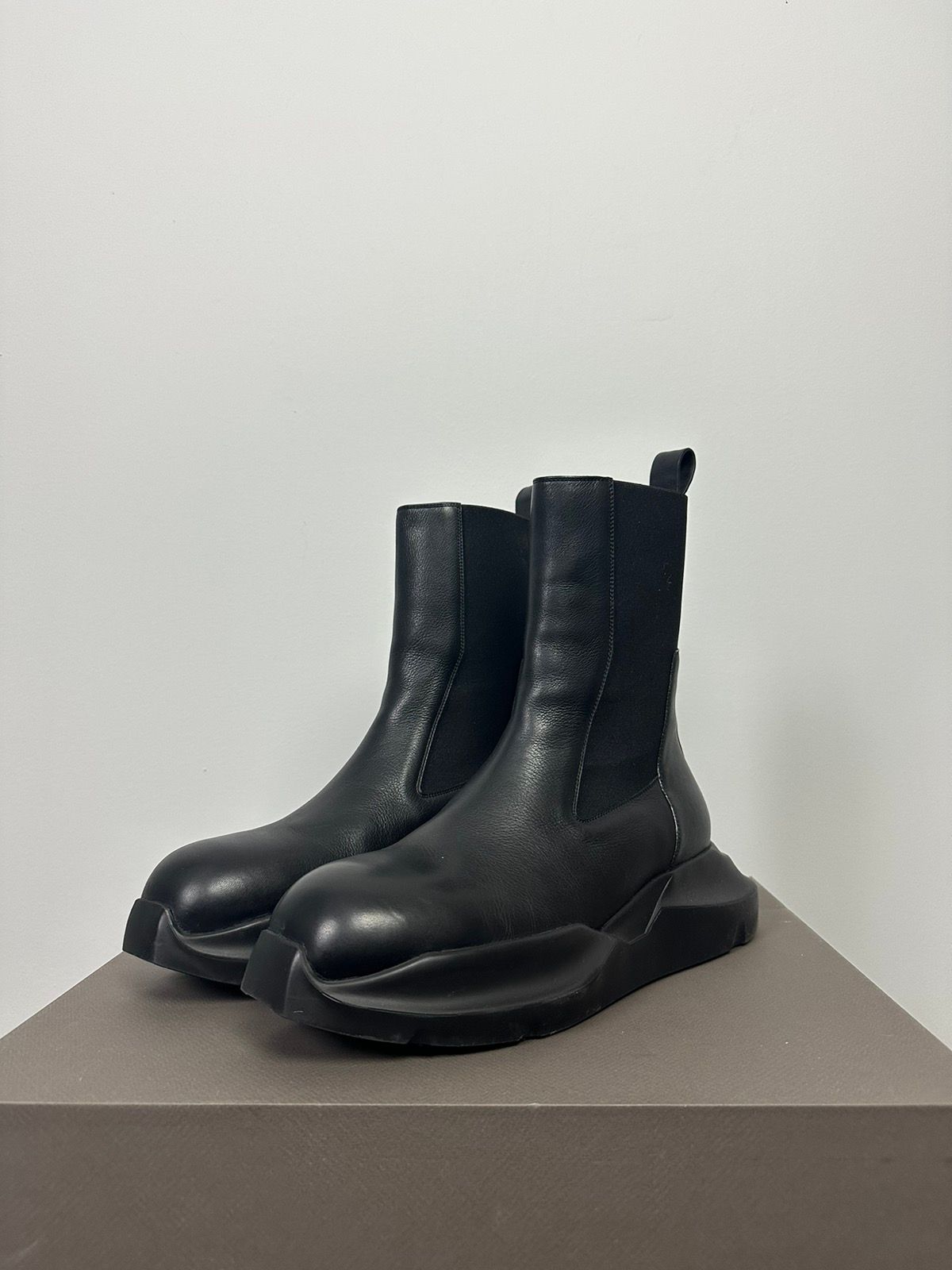 Pre-owned Rick Owens Fw21 ‘gethsemane' Abstract Geth Bozo Boots In Black