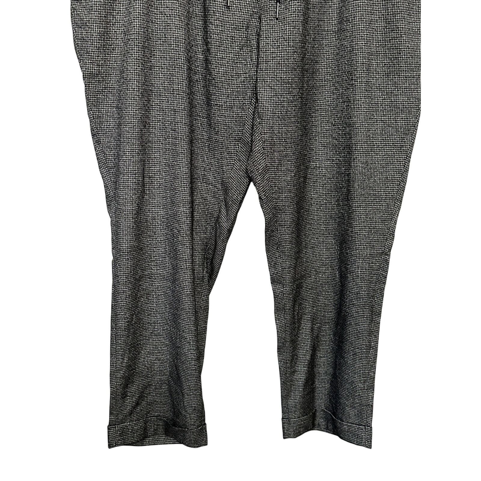 Other Open Edit Houndstooth Crop Pants Black Gray Men's 2XL NWT Size US 42 / EU 58 - 4 Thumbnail