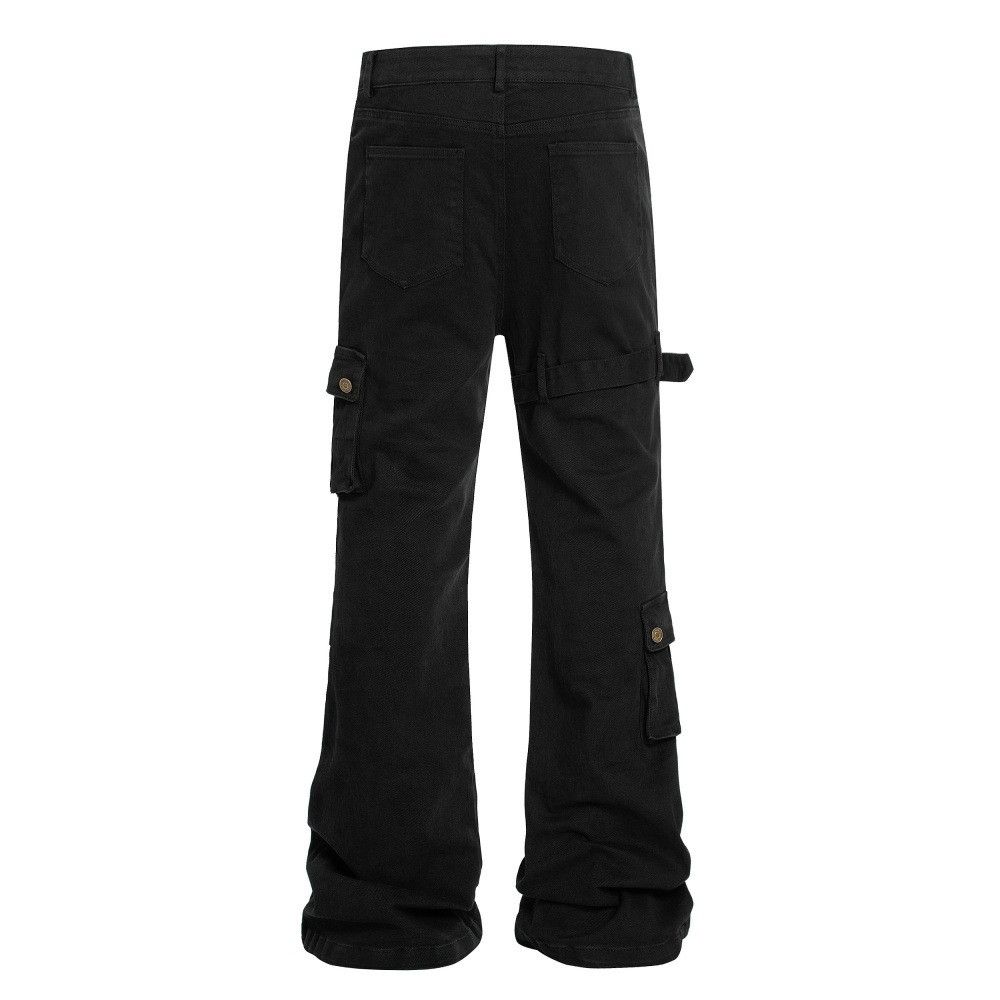 Vintage Men's multi-pocket workwear flared pants with laces Size US 32 / EU 48 - 2 Thumbnail