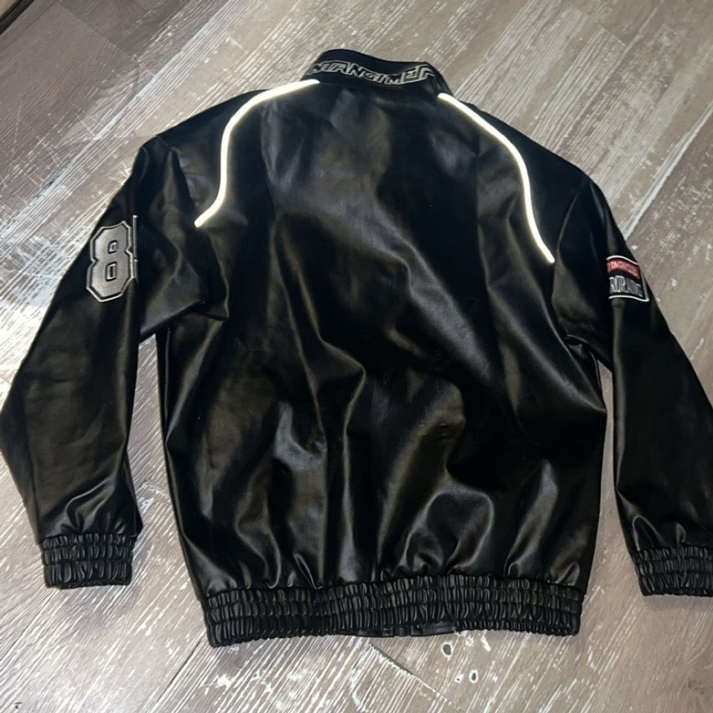 The Unbranded Brand Leather Black Racing Style Men's Jacket Size US M / EU 48-50 / 2 - 7 Thumbnail
