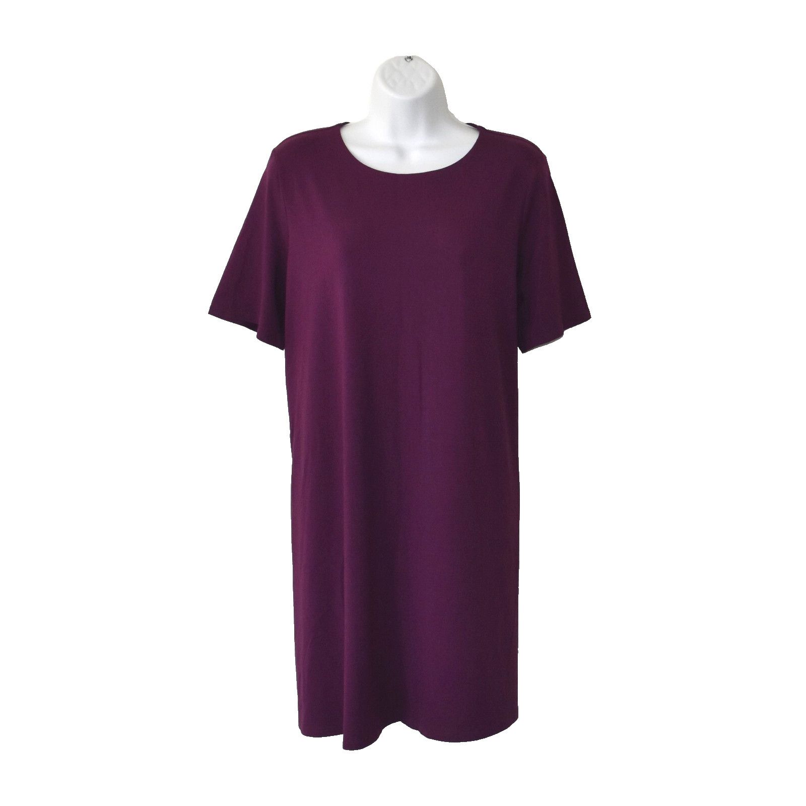 Eileen Fisher EILEEN FISHER Purple Jersey Short Sleeve Petite Dress Sz PL Size XL / US 12-14 / IT 48-50 - 1 Thumbnail