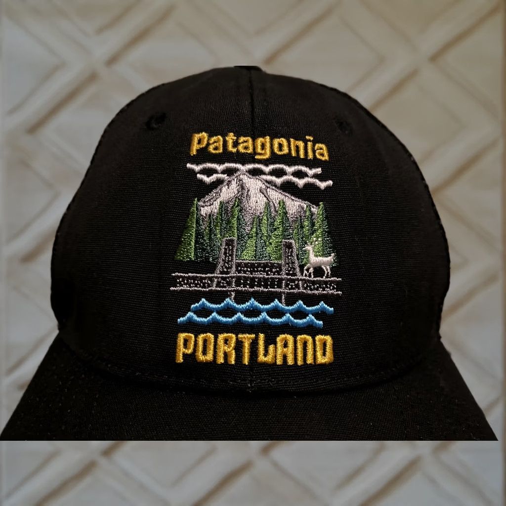 Patagonia Patagonia Mid Crown Trucker Hat Adjustable Black Portland Stag on the Steel Ltd. Ed. Unisex Adults Size ONE SIZE - 1 Thumbnail