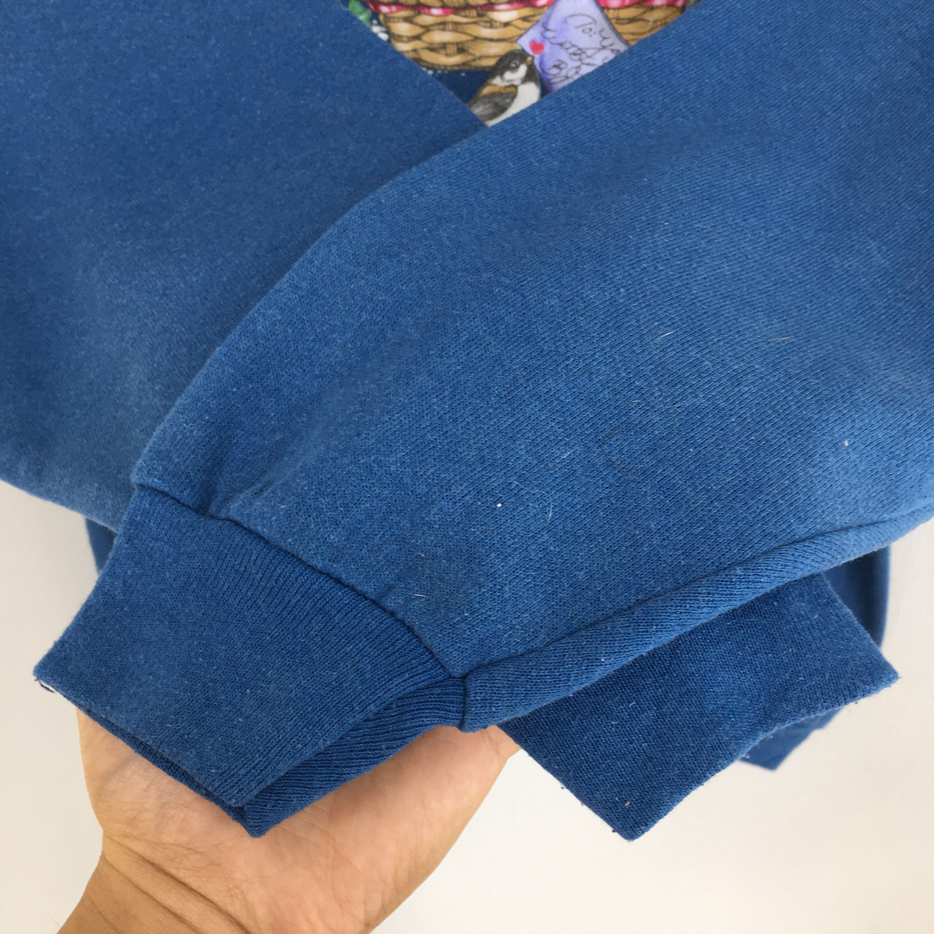 Habitat Vintage Morning Sun Kitten Cat Blue Sweatshirt Medium Size US M / EU 48-50 / 2 - 7 Thumbnail