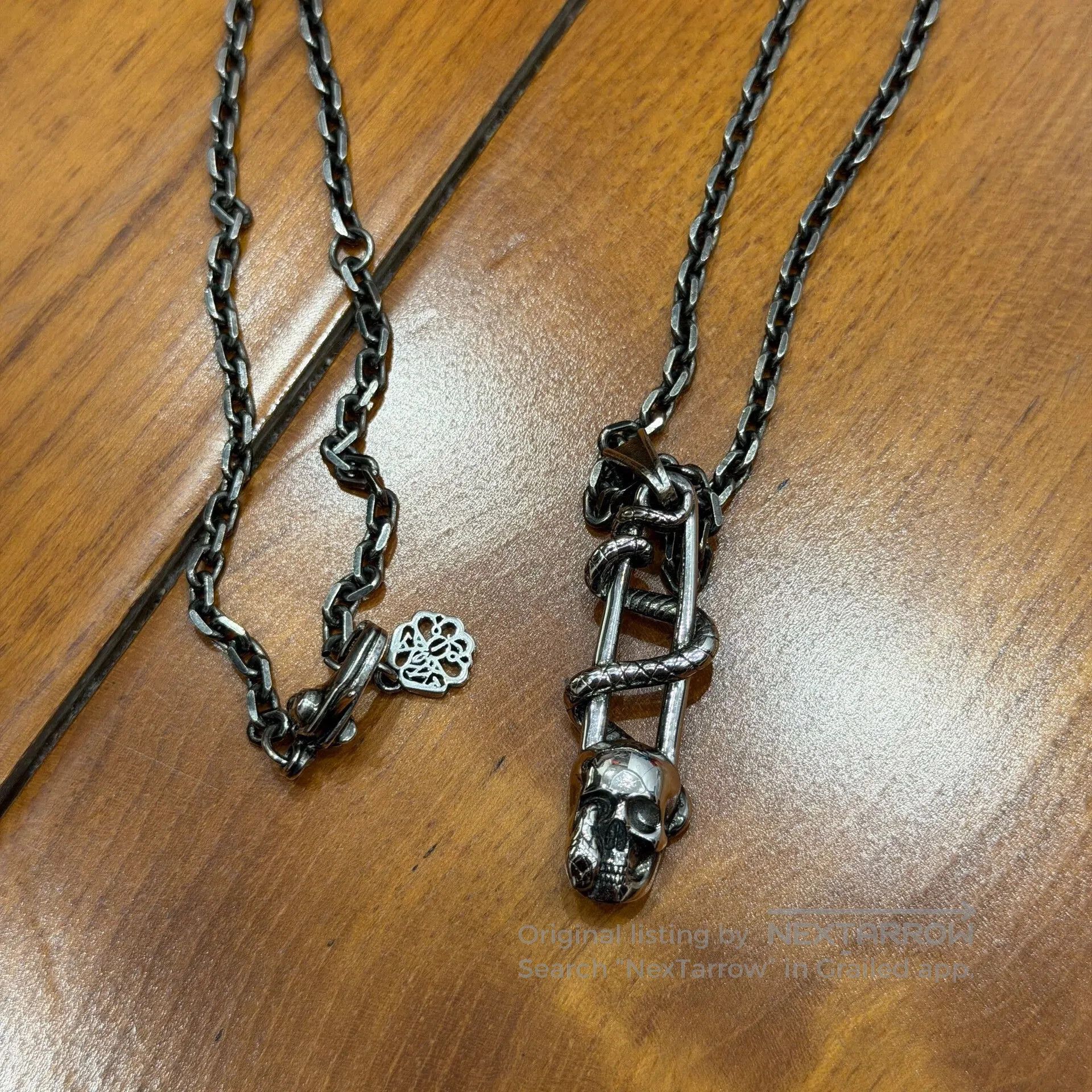 Alexander McQueen Alexander McQueen Skull Safety Pin Necklace. Size ONE SIZE - 2 Thumbnail