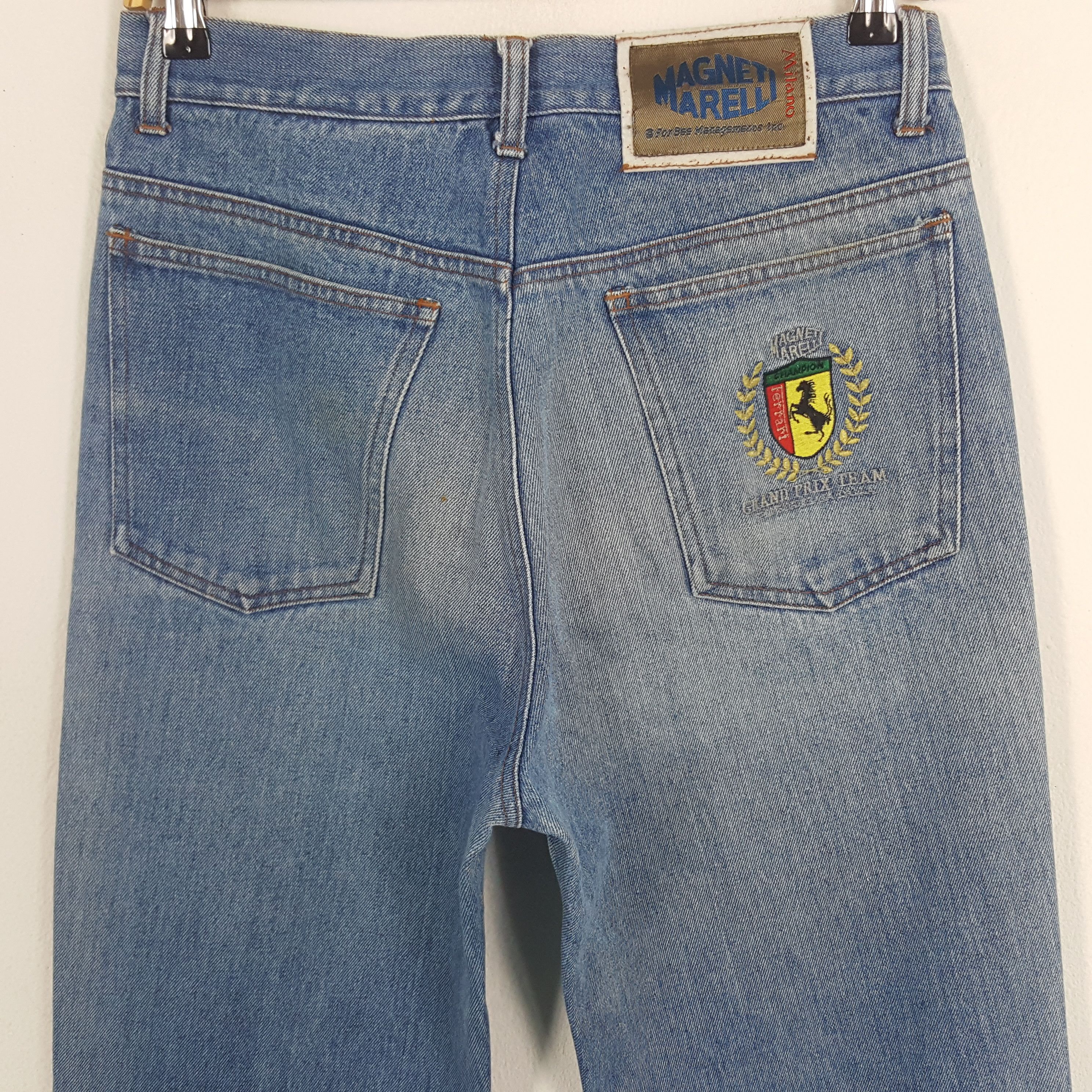 Ferrari × Vintage Vintage Ferrari Magneti Marelli Formula One Denim Jeans Size US 29 - 5 Thumbnail