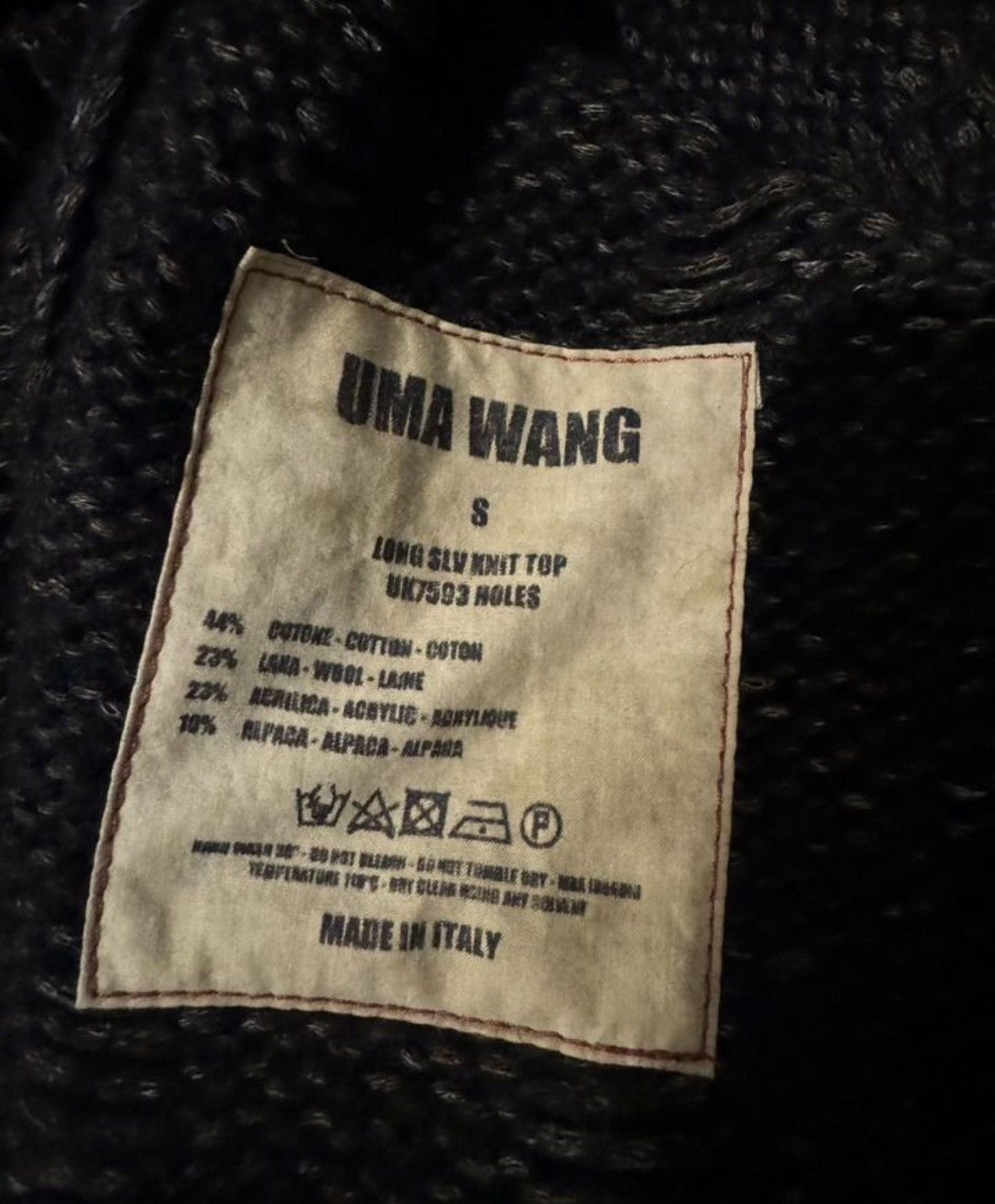 Uma Wang BNWT 🔥 UMA WANG HOLES DISTRESSED KNIT Size US S / EU 44-46 / 1 - 4 Thumbnail
