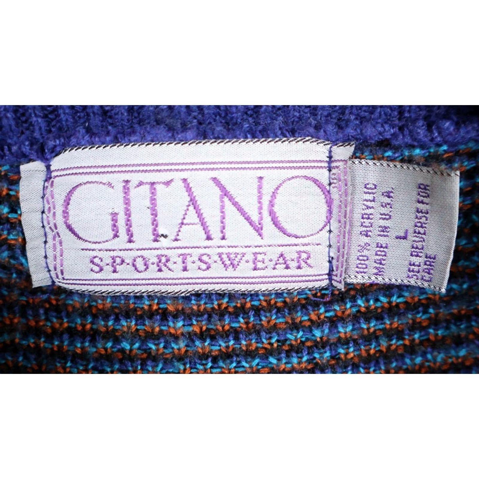 Vintage VINTAGE Gitano Sweater Mens Large Blue Geometric Paisley Acrylic Knit Pullover 90s Casual Regular USA Made Mens Size US L / EU 52-54 / 3 - 3 Thumbnail