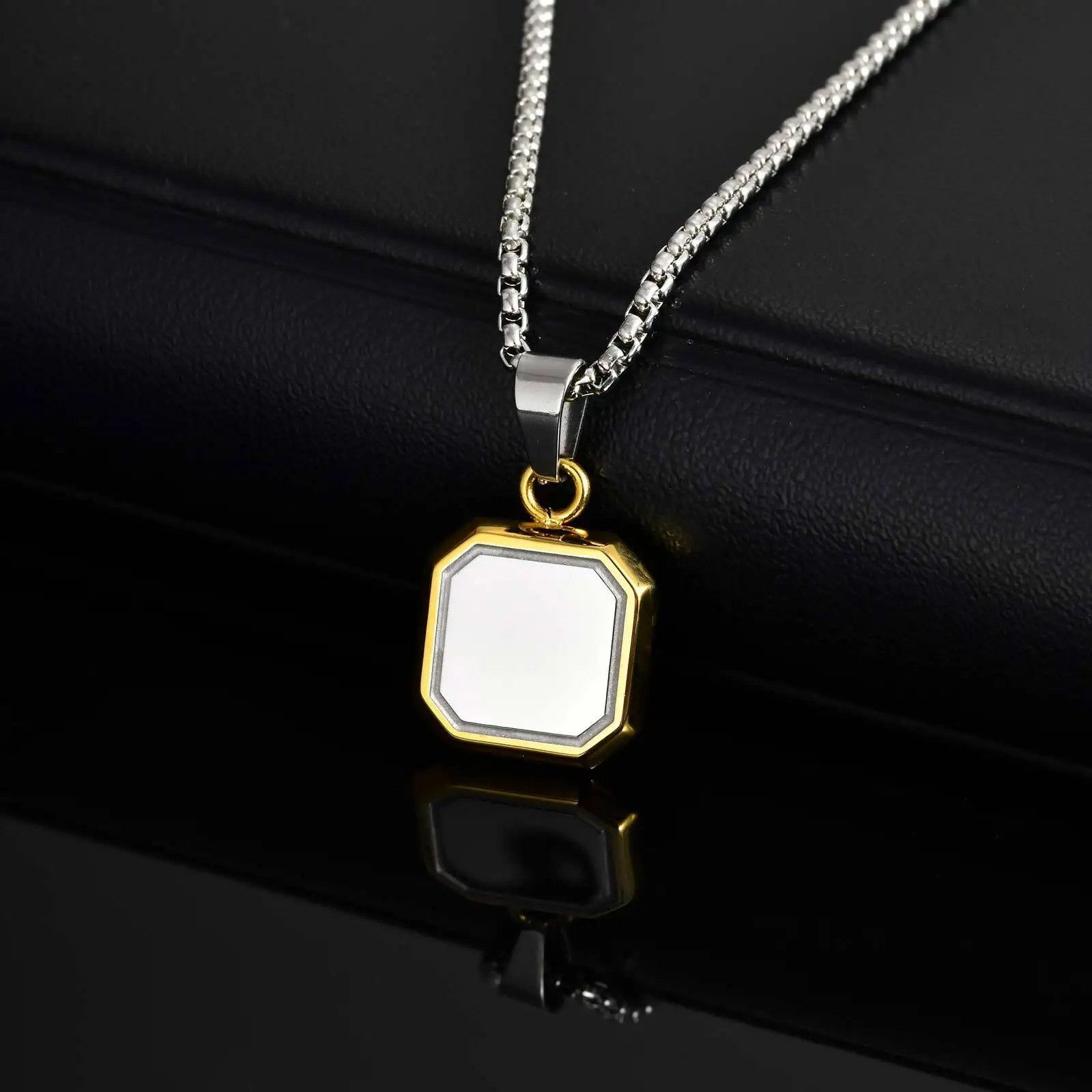 Jewelry Square Stainless-Steel Necklace Size ONE SIZE - 1 Thumbnail