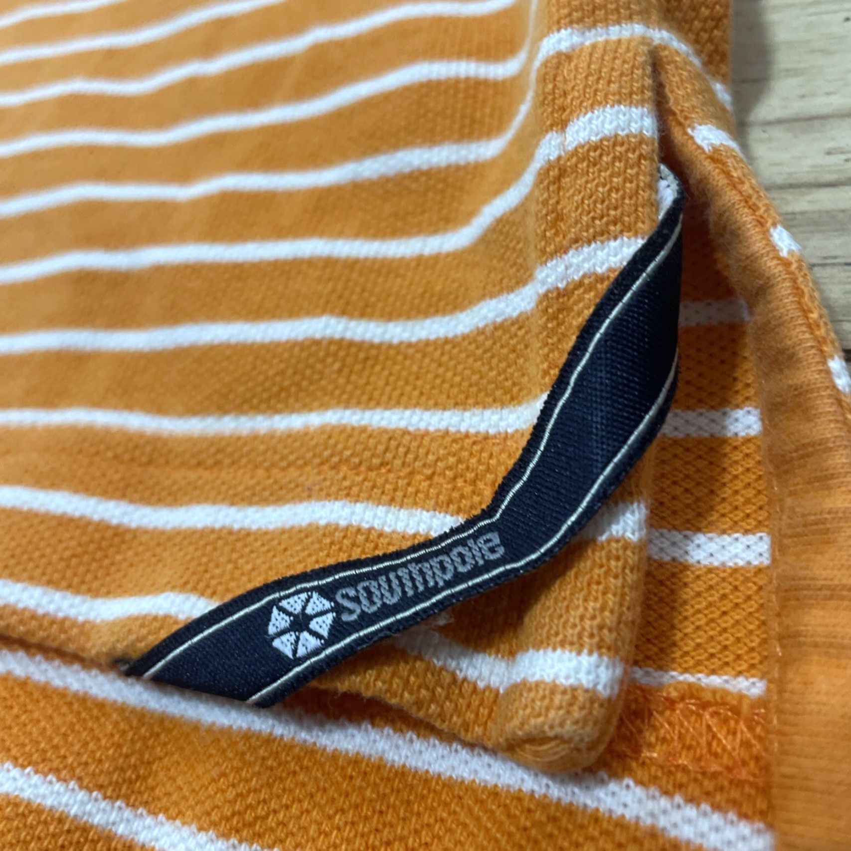 Southpole SOUTHPOLE Polo Shirt Men's 2XL Orange Stripe Stretch Knit Y2K Streetwear Short Sleeve Collared Polo Shirt Size US XXL / EU 58 / 5 - 7 Thumbnail