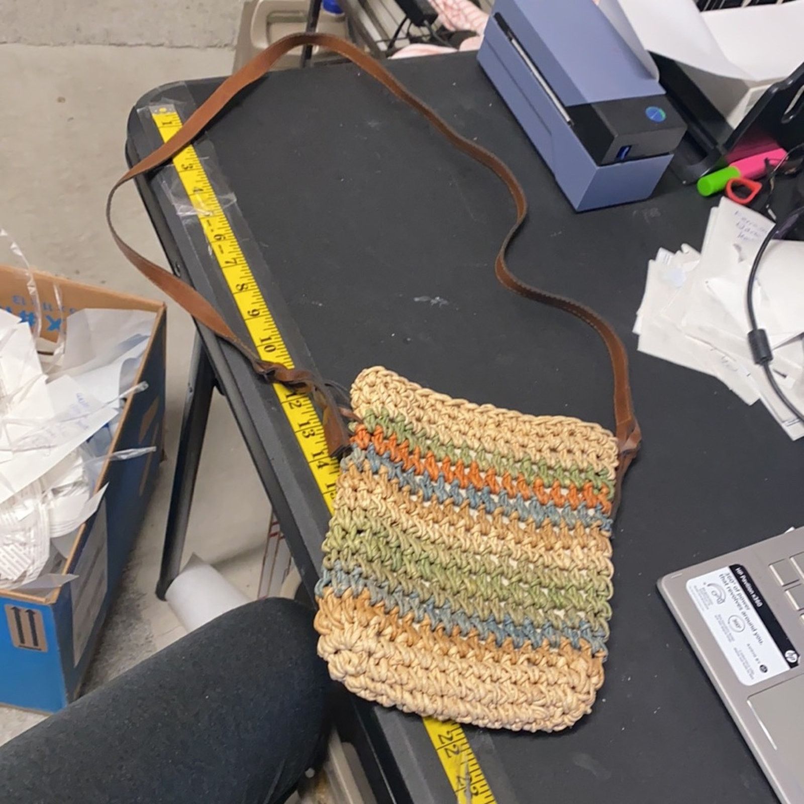 Vintage Vintage basket woven crossbody bag faux leather summer Size ONE SIZE - 3 Thumbnail