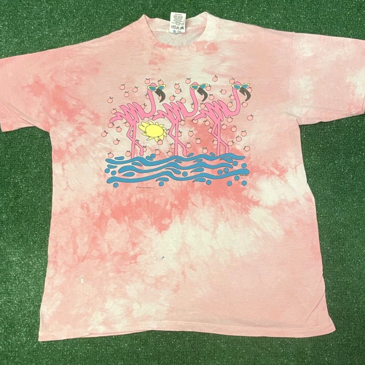 Pinko VINTAGE Pink Flamingo Sunglasses VTG Tie Dye Shirt Mens Size L 90s 80s Figures Animals Florida Funny Nature Mens Size US L / EU 52-54 / 3 - 4 Thumbnail