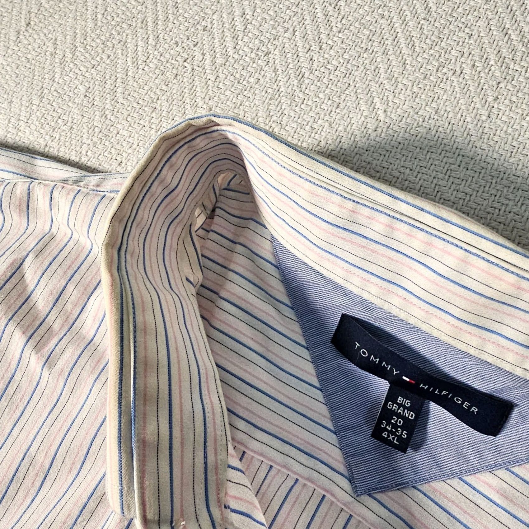 Tommy Hilfiger VINTAGE Tommy Hilfiger Men Button Down Shirt Long Sleeve Cotton White Striped Size 4XL Size US XXL / EU 58 / 5 - 4 Thumbnail