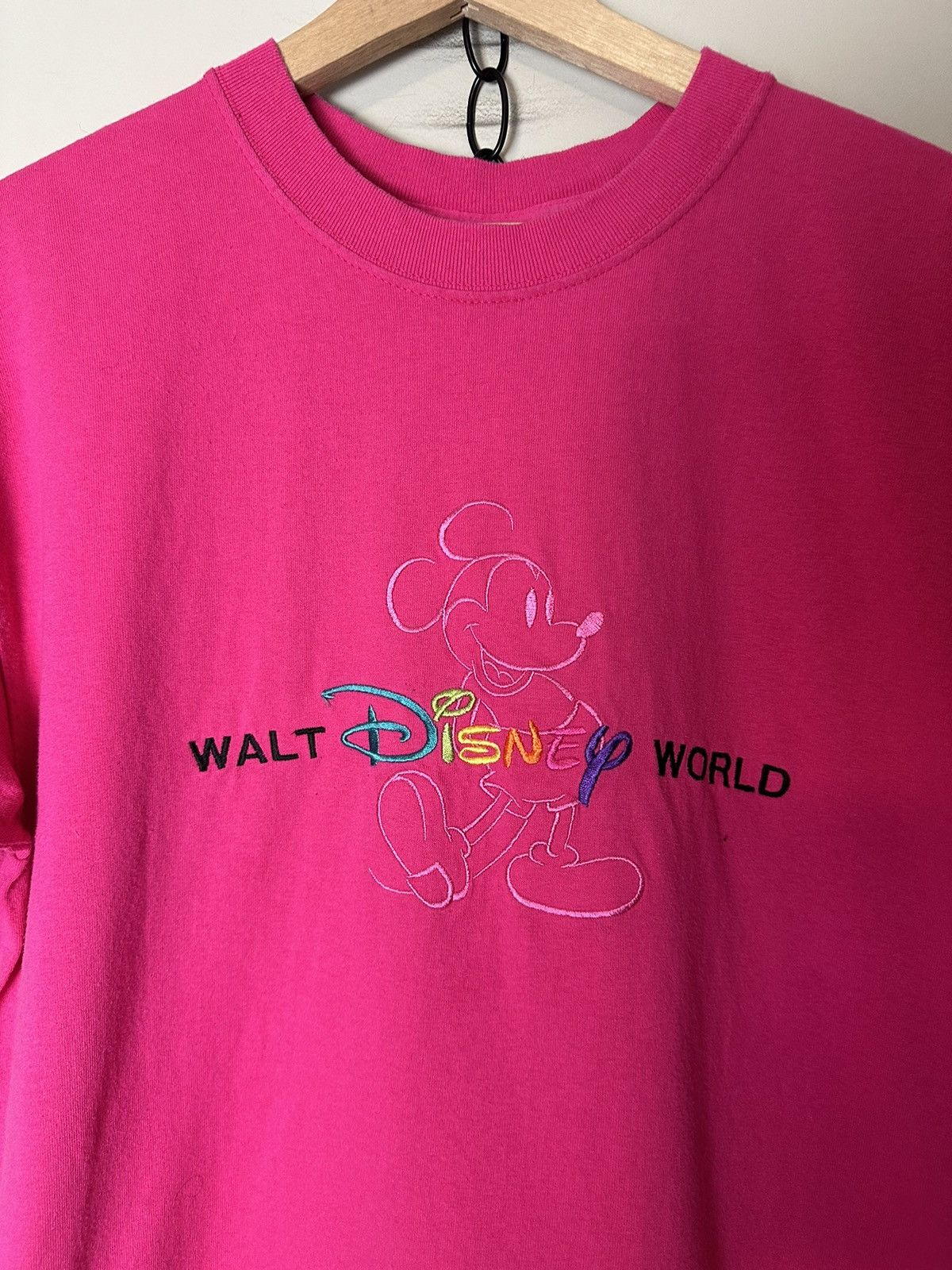 Disney × Pink × Vintage Vintage Walt Disney World Spellout Mickey T-shirt Medium Size US M / EU 48-50 / 2 - 4 Thumbnail
