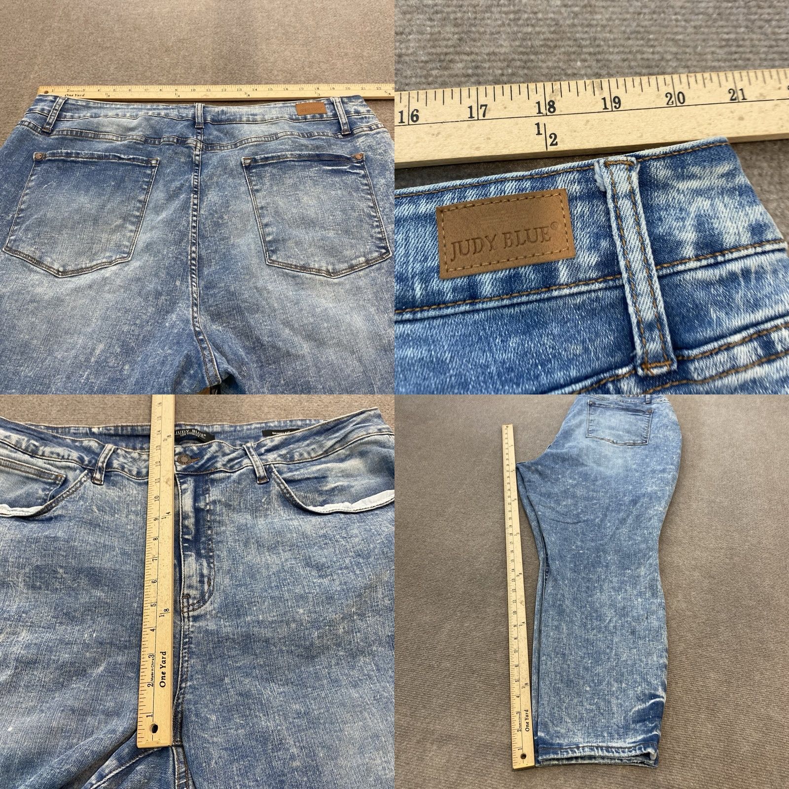 Vintage Judy Blue Jeans Women 24W Skinny Fit High Rise Stretch Denim Distressed JB88158 Size 42" / US 20 - 8 Thumbnail