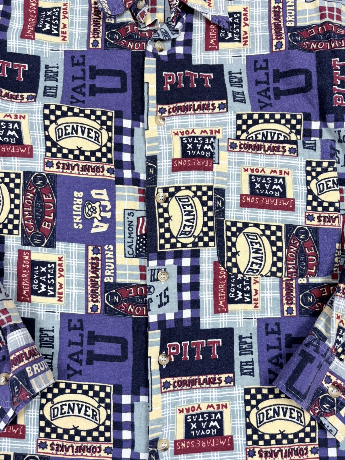 Japanese Brand Vintage Marks & Spencer All Over Print University Shirt M Size US M / EU 48-50 / 2 - 4 Thumbnail