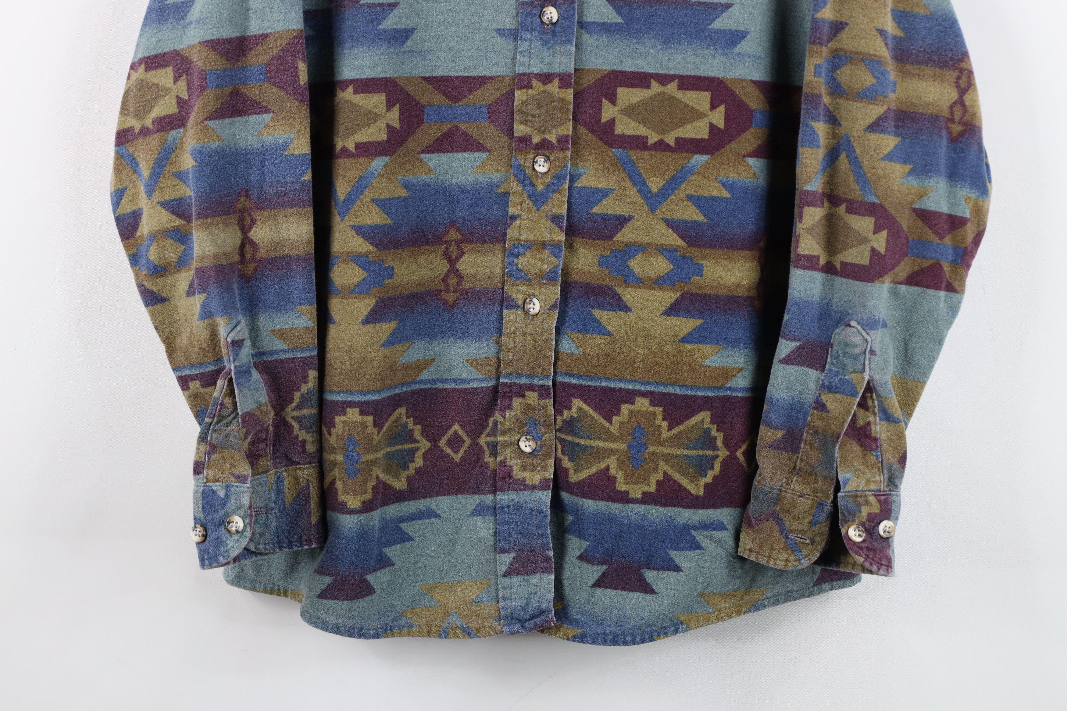 Cabelas Vintage 90s Cabelas Chamois Cloth Southwestern Button Shirt Size M / US 6-8 / IT 42-44 - 3 Thumbnail