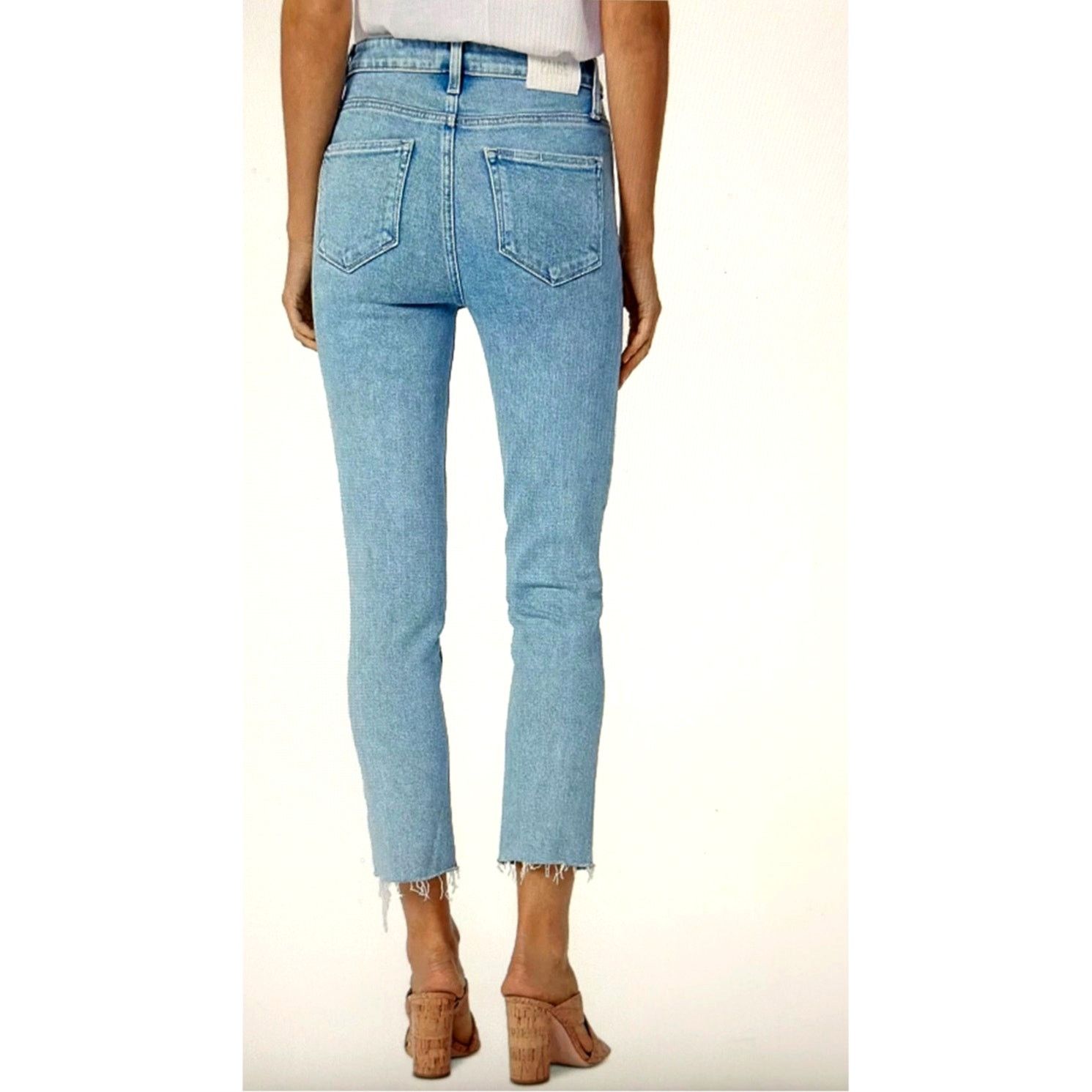 Paige Paige Cindy Raw Hem High Waist Ankle Straight Leg Jeans 32 Size 32" / US 10 / IT 46 - 6 Thumbnail