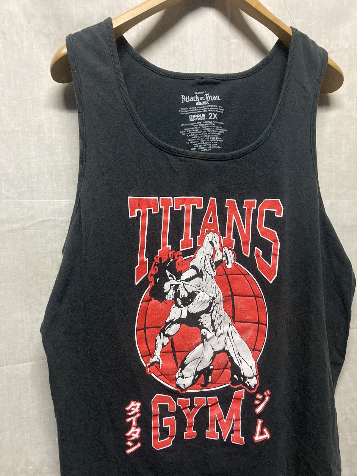 Anime × Ripple Junction Titans Gym Attack On Titan Anime Tank Top Size US XL / EU 56 / 4 - 2 Thumbnail