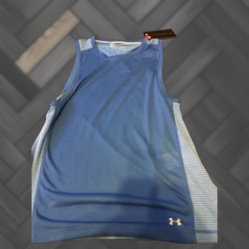 Under Armour VINTAGE UNDER ARMOUR? Wait: No vintage. Under Armour Tank Threadborne Women M Blue NWT Shirt? Size ONE SIZE - 1 Thumbnail