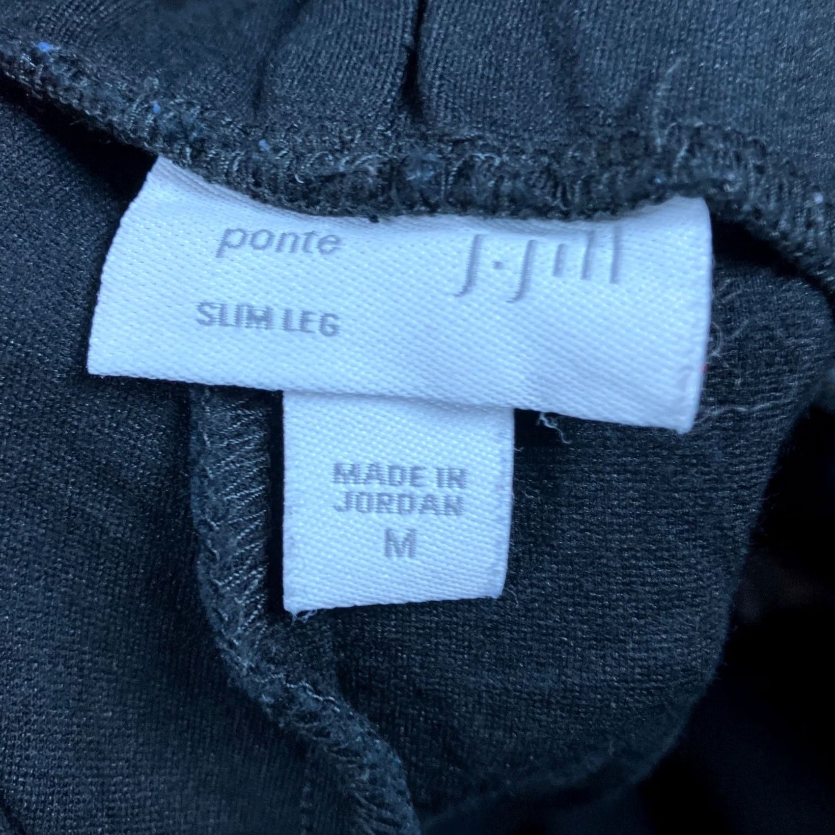 J. Jill J Jill Womens Pants Black Pull On High Rise Ponte Slim Leg Stretch Medium Pants Size 24" / US 00 / IT 34 - 4 Thumbnail