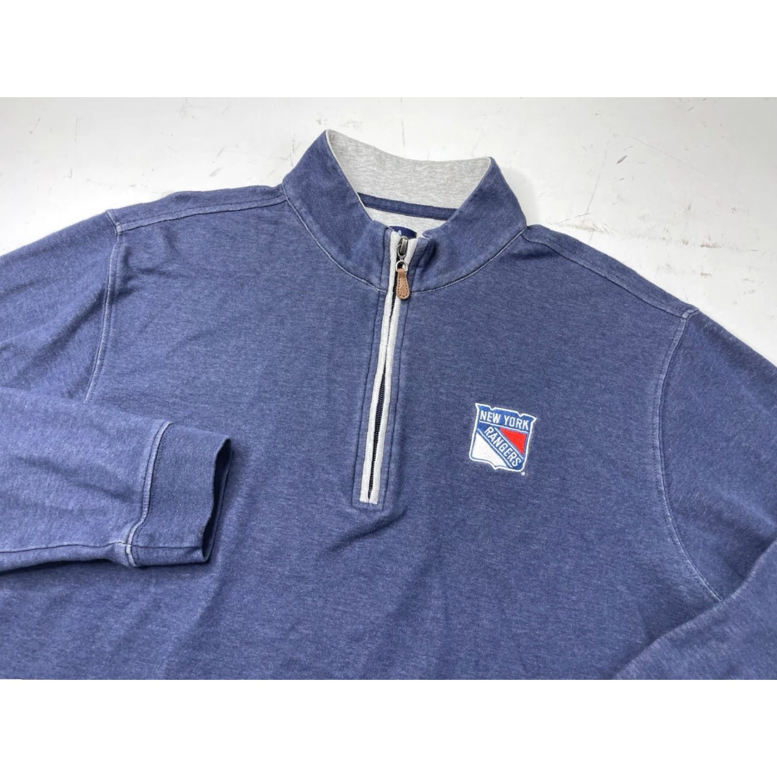 johnnie-O Johnnie-O Pullover Mens M Blue 1/4 Zip Knit Golf Sweater Mock Neck Logo Embroidered Zipper Regular Classic Outdoor Preppy Size US M / EU 48-50 / 2 - 2 Thumbnail