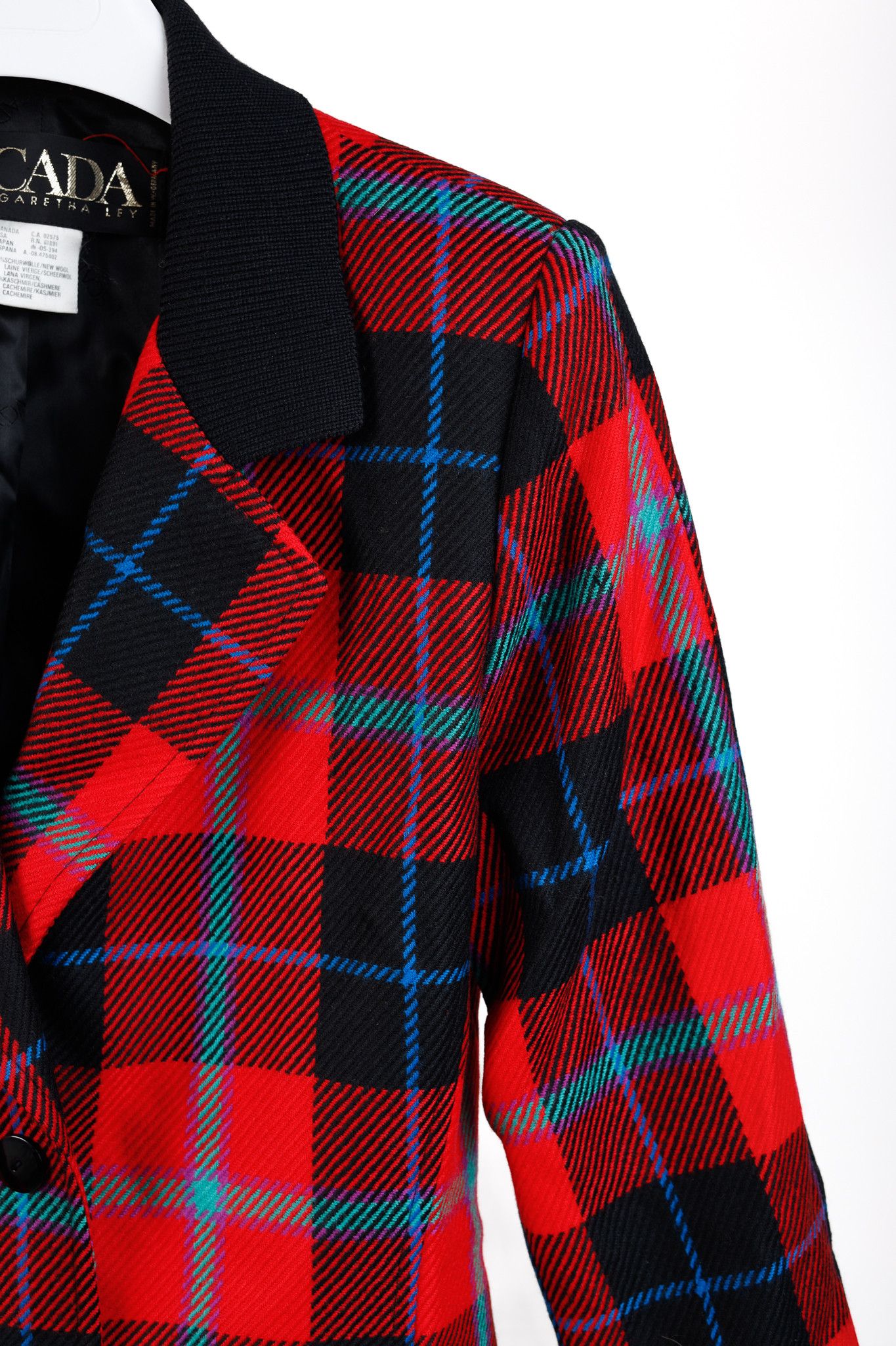 Escada Escada Vintage Red Tartan Single Breasted Tailored Blazer Size L / US 10 / IT 46 - 5 Thumbnail