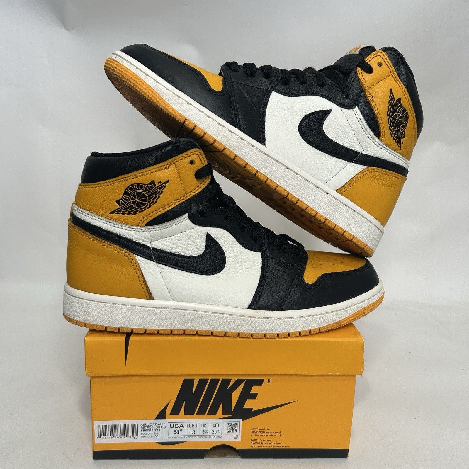 Jordan Brand Nike Air Jordan 1 Retro High OG “Taxi/Black-Sail” Size US 9.5 / EU 42-43 - 1 Thumbnail