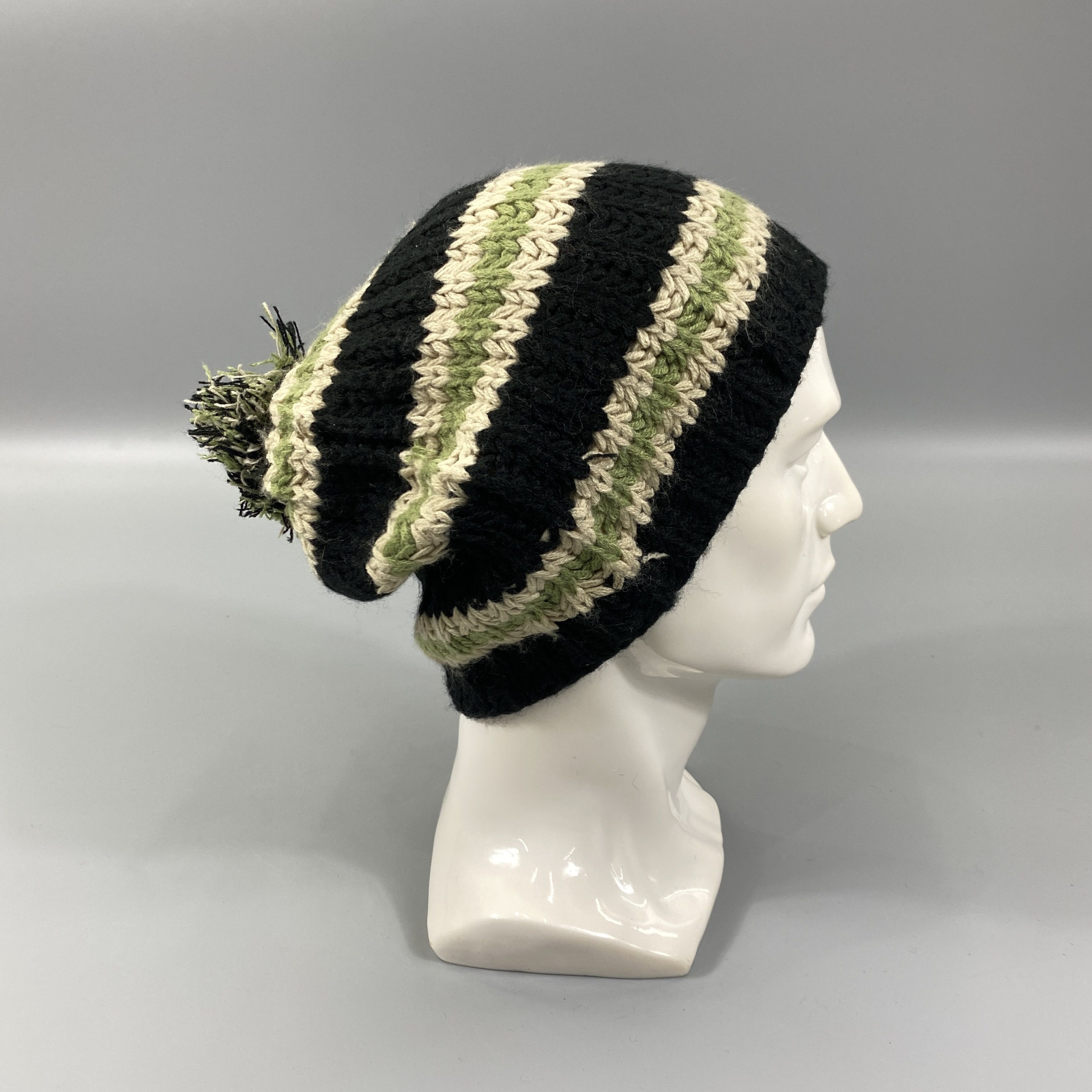 Japanese Brand Striped Snow Cap Beanie Hat -BN1115 Size ONE SIZE - 3 Thumbnail