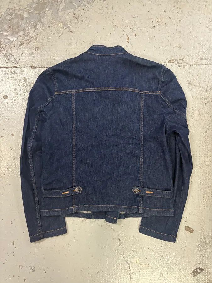 agnes b. Agnès b Navy Asymmetrical Buttoned Denim Jacket Size US M / EU 48-50 / 2 - 5 Thumbnail