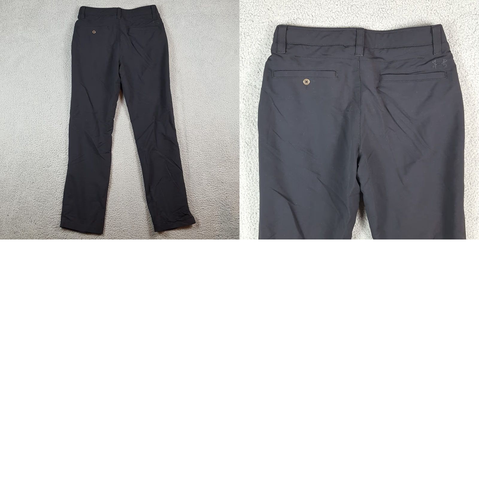 Under Armour VINTAGE Under Amour Athletic Pants Men's 32x32 Black Straight Leg Lightweight Stretch Casual Workwear 90s Y2K Tooling: Pockets, Zipper, Logo, Button Size US 32 / EU 48 - 8 Thumbnail