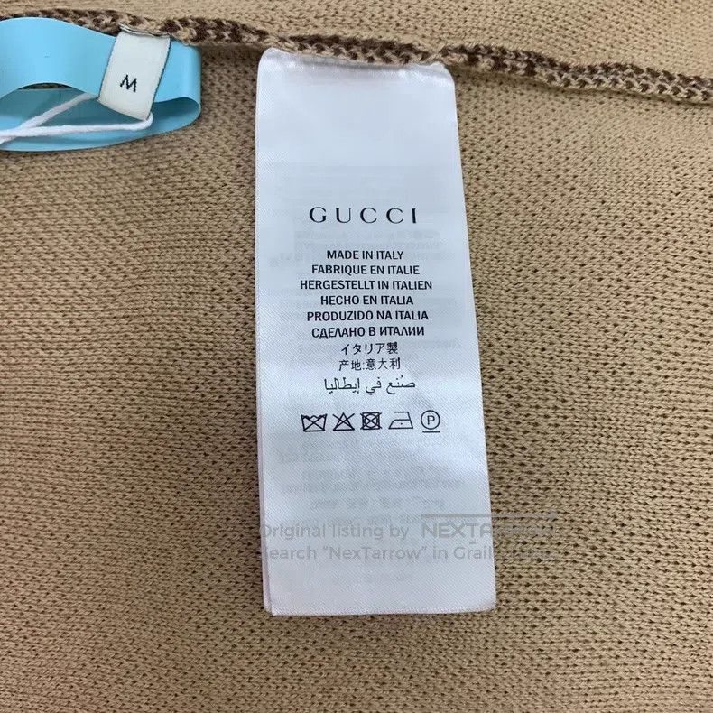 Gucci Gucci Brown logo jacquard full-printed wool V-neck single- Size M / US 6-8 / IT 42-44 - 7 Thumbnail