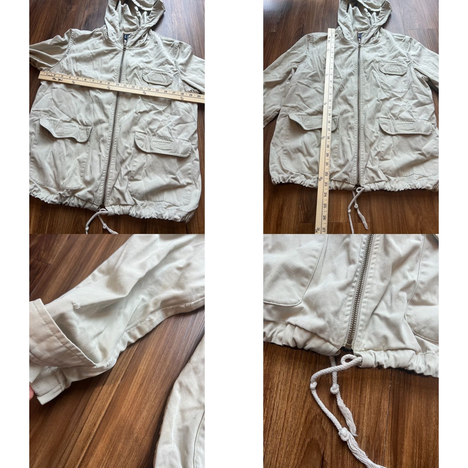 Gap GAP JACKET M BEIGE/TAN CHINO CARGO ZIP UP W/ HOOD Size M / US 6-8 / IT 42-44 - 8 Thumbnail