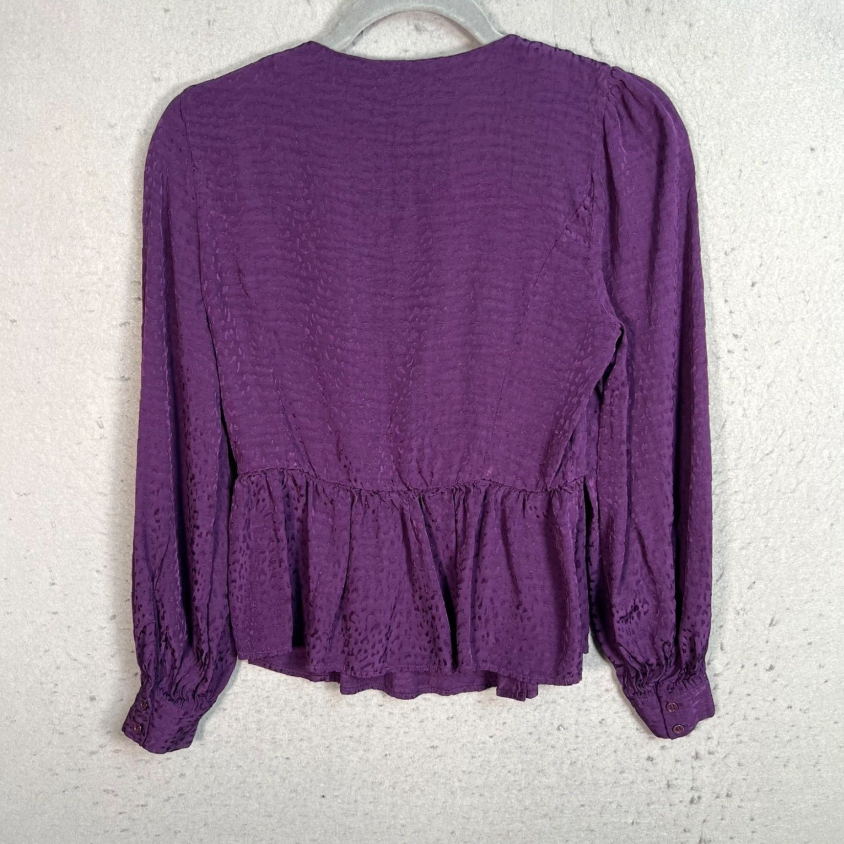 & Other Stories & Other Stories Paris Atelier Purple Jacquard Long Sleeve Blouse Size 6 Size M / US 6-8 / IT 42-44 - 2 Thumbnail